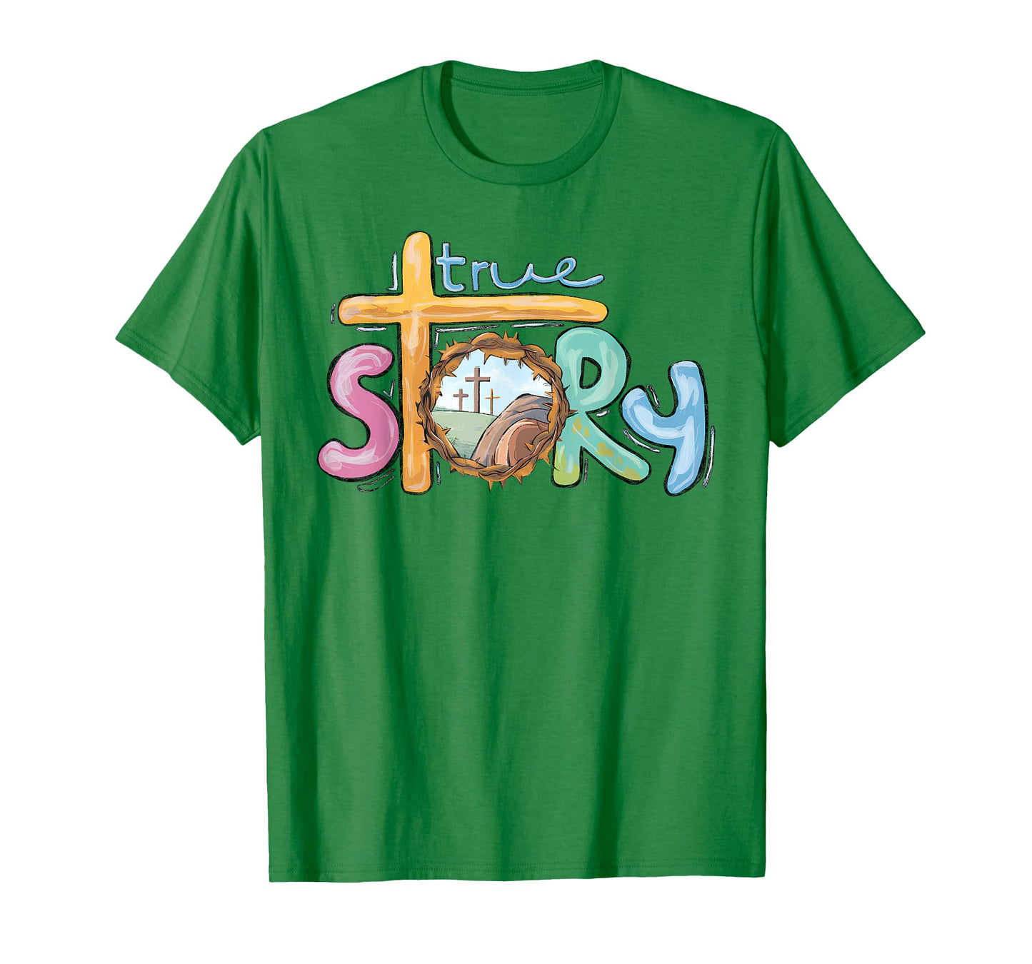 True Story Cross Jesus Easter Day Christians He Is Risen T-Shirt