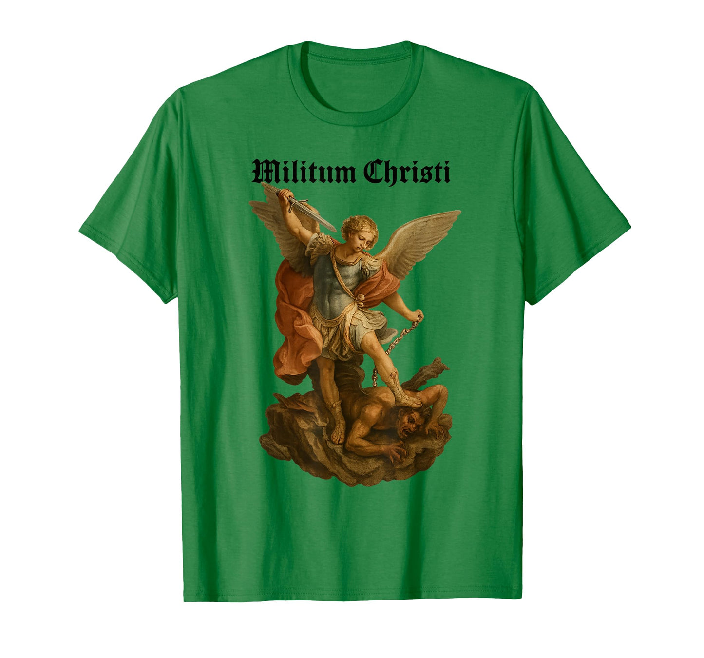 Archangel Michael Defeats Satan - Militium Christi T-Shirt