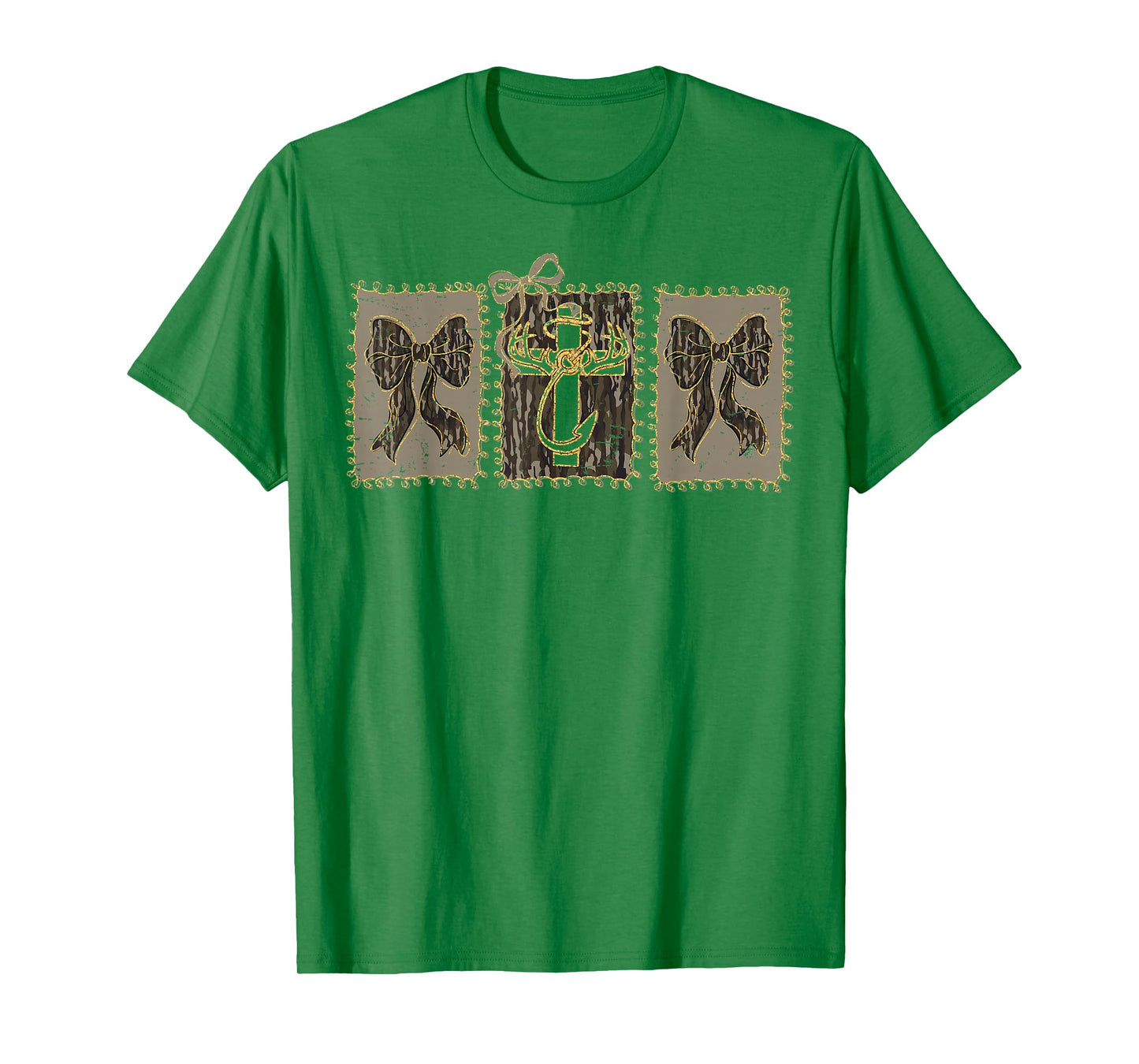 Hunting Fishing Cross Camo Faith Christian Fisher Hunter T-Shirt