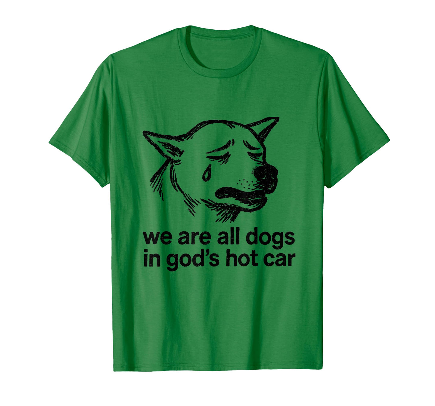 We are All Dogs in God's Hot Car Funny Dog Meme T-Shirt