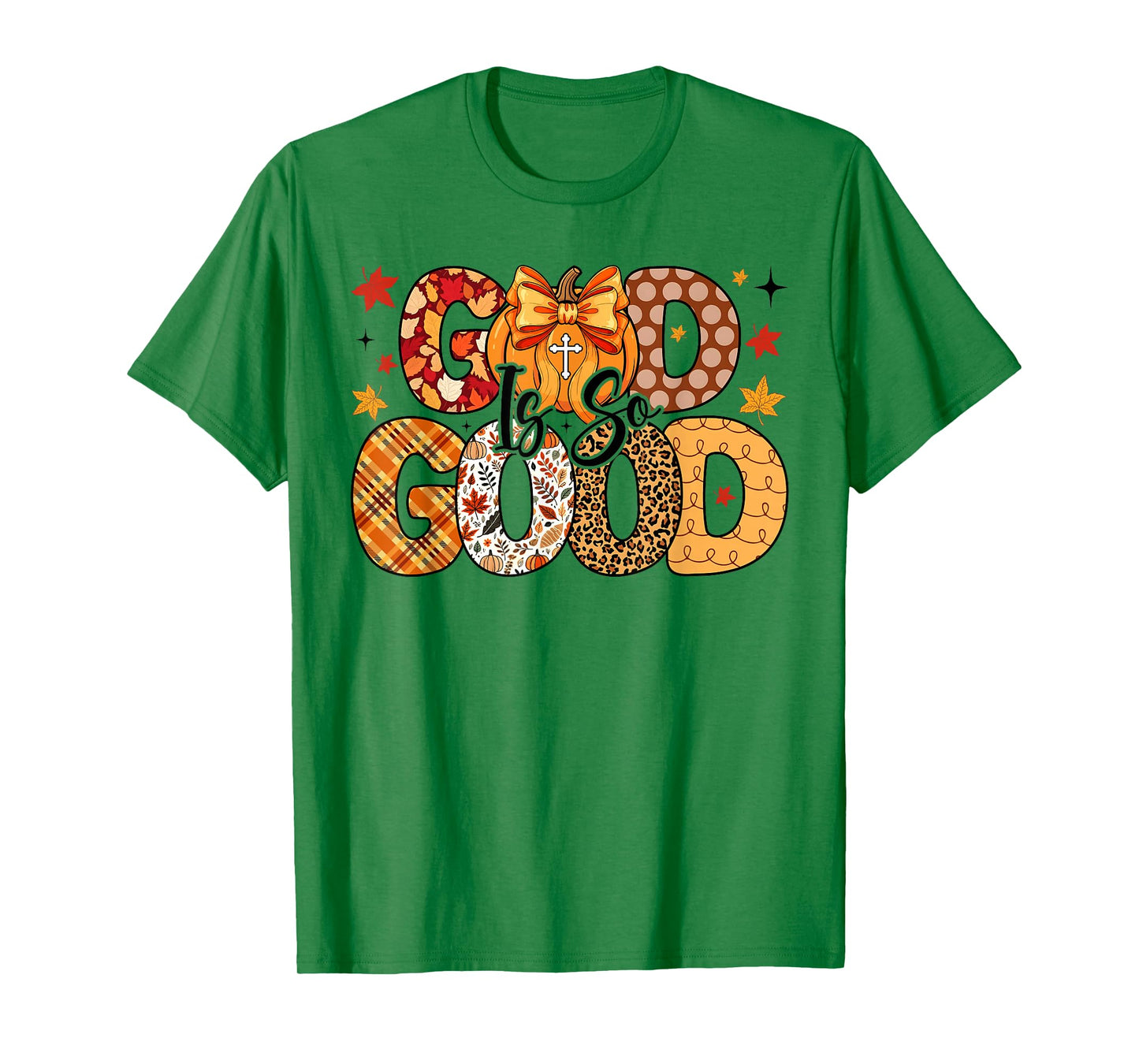 Coquette Bow Autumn God is So Good Pumpkin Fall Christian T-Shirt