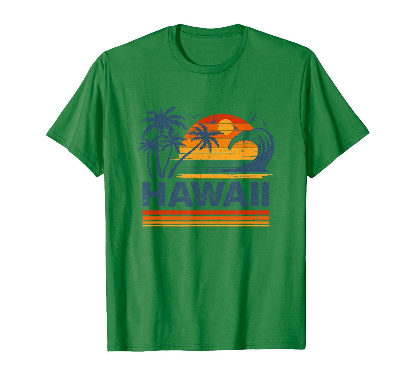Hawaii Vacation Sunset Cute 70S Vintage Retro Beach T-Shirt