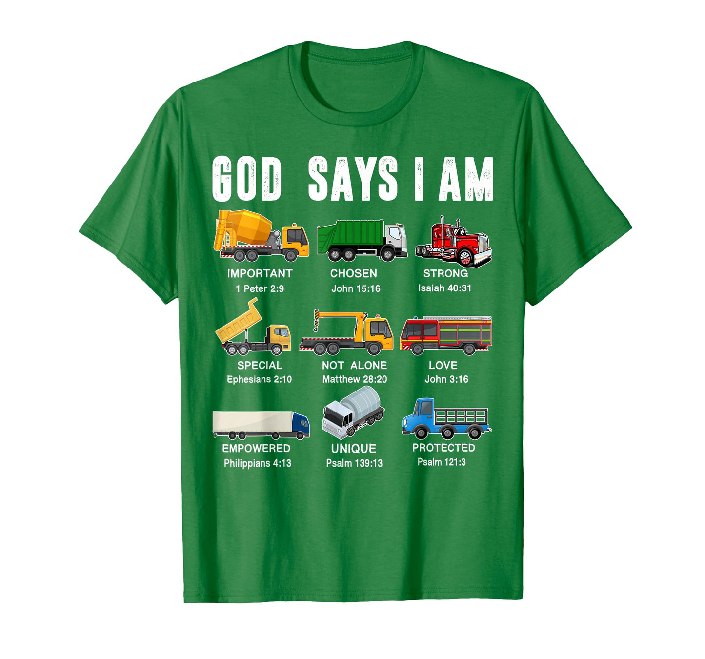 Toddler Boy God Says I Am Garbage Truck Fire Christian Jesus T-Shirt