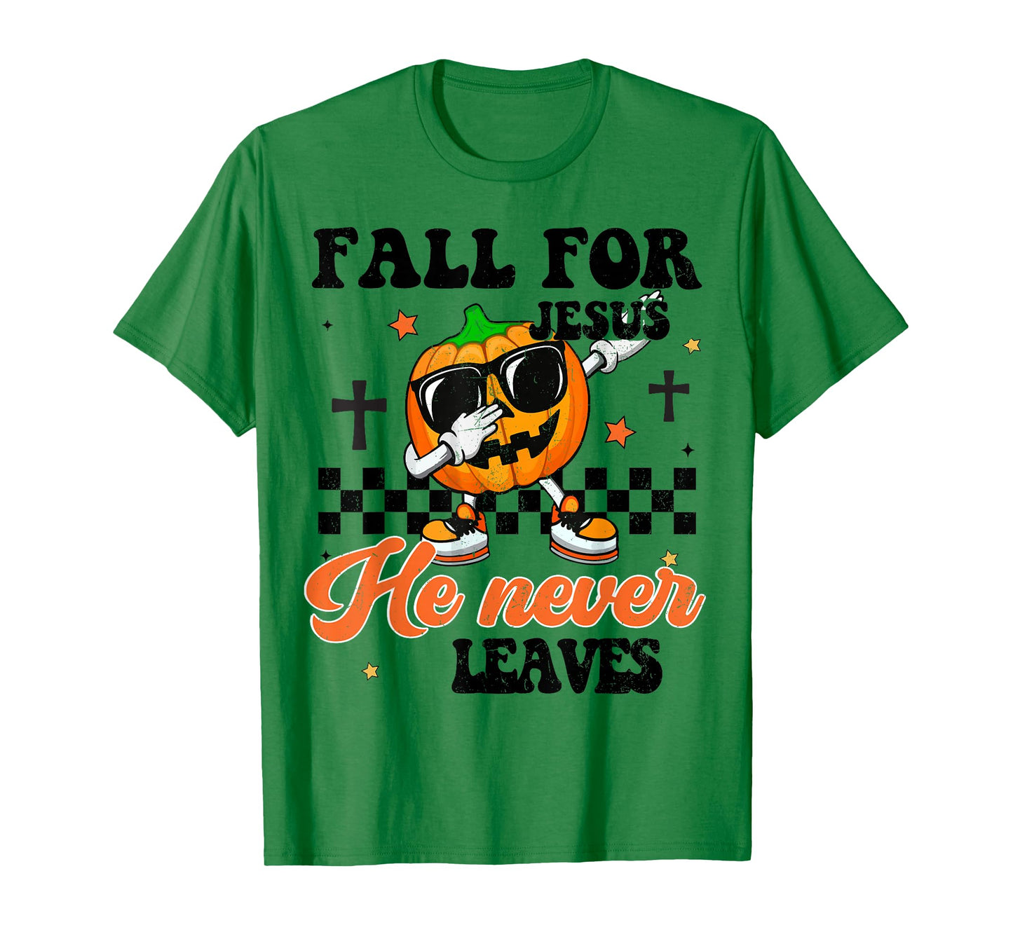 Fall Jesus He Never Leaves Boy Toddler Christian Halloween T-Shirt