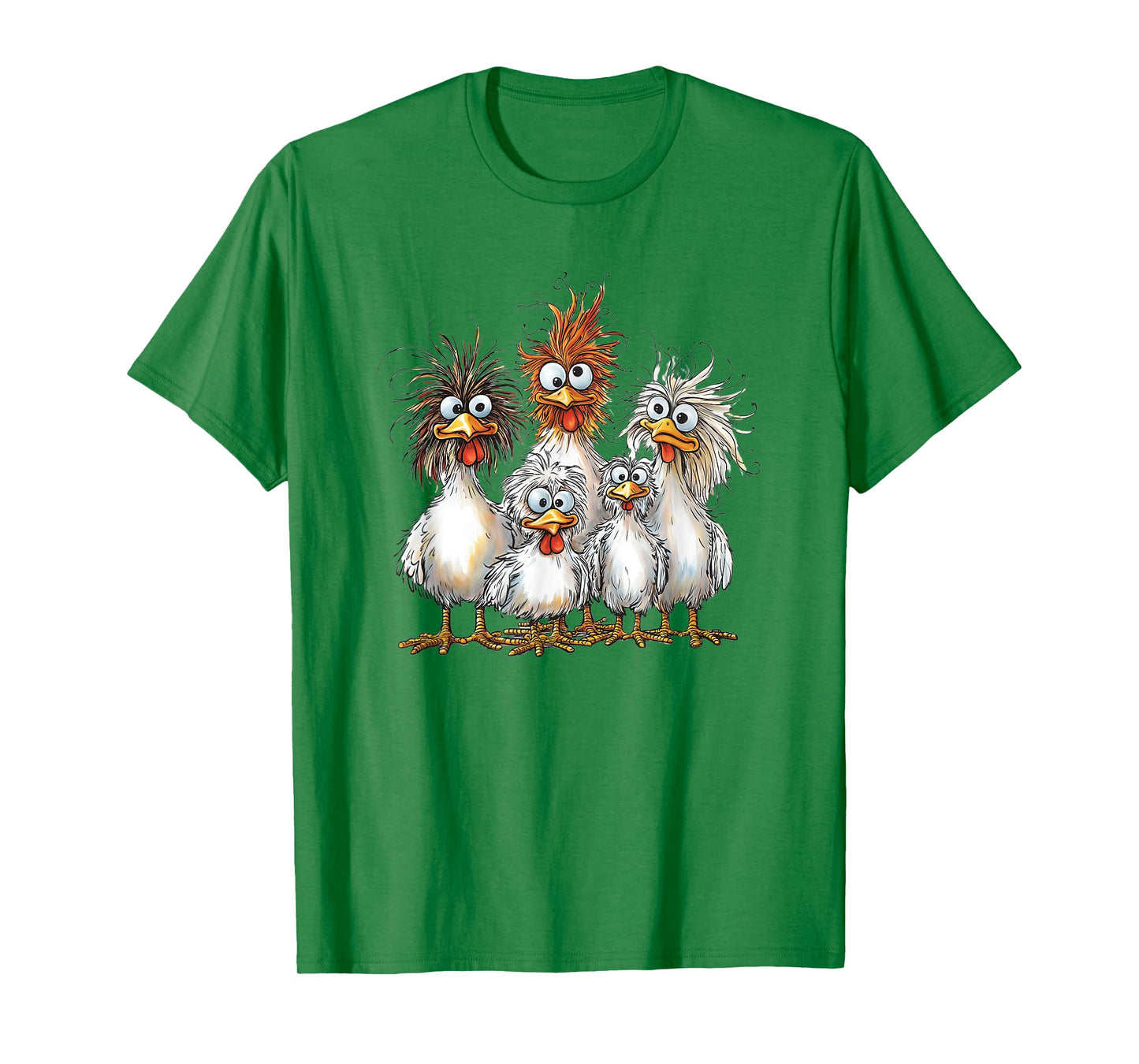Eagerlys Colorful Funny Chicken Art Crazy Chicken Family T-Shirt