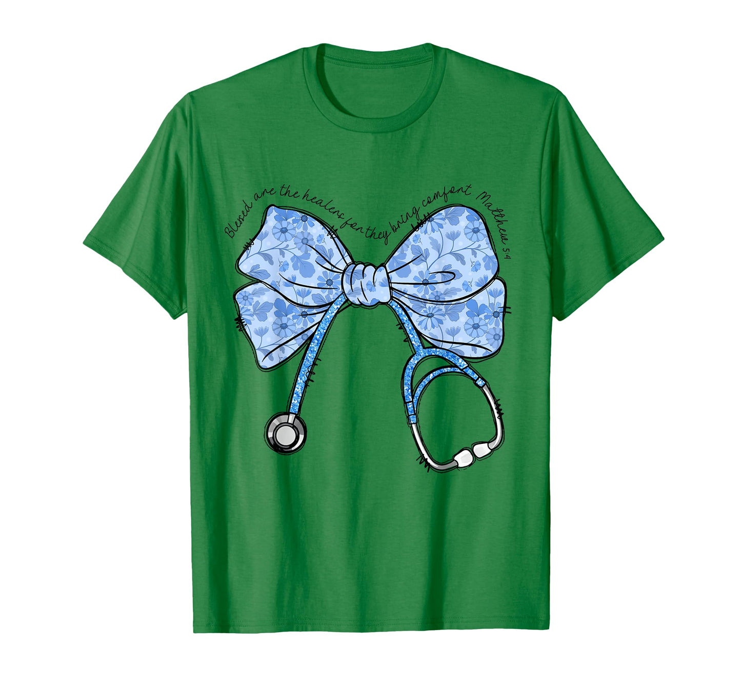 Christian Nurse Bible Verse Stethoscope Nursing Faith-Based T-Shirt