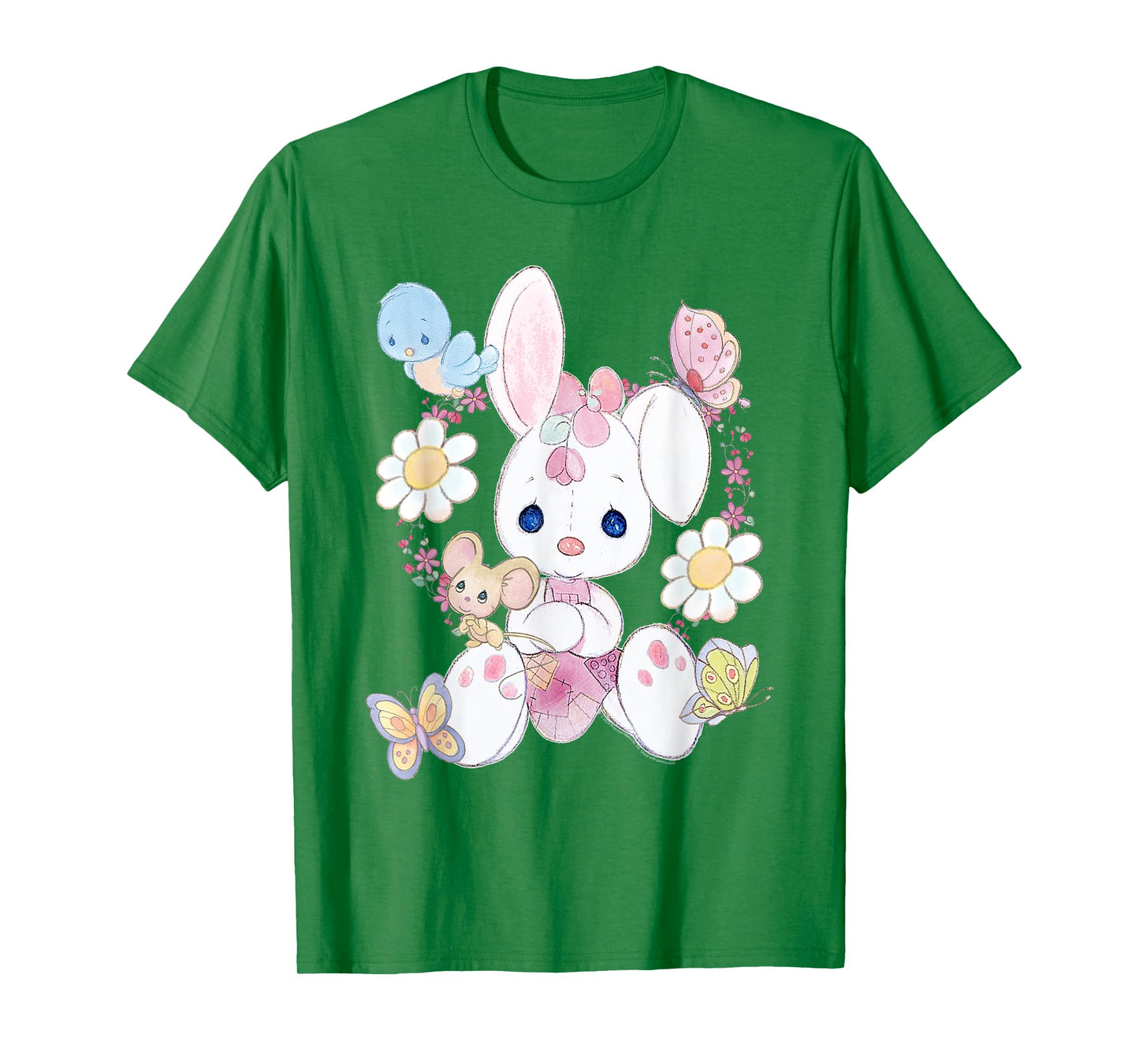 Precious Moments Cute Bunny Rabbit with Flowers T-Shirt