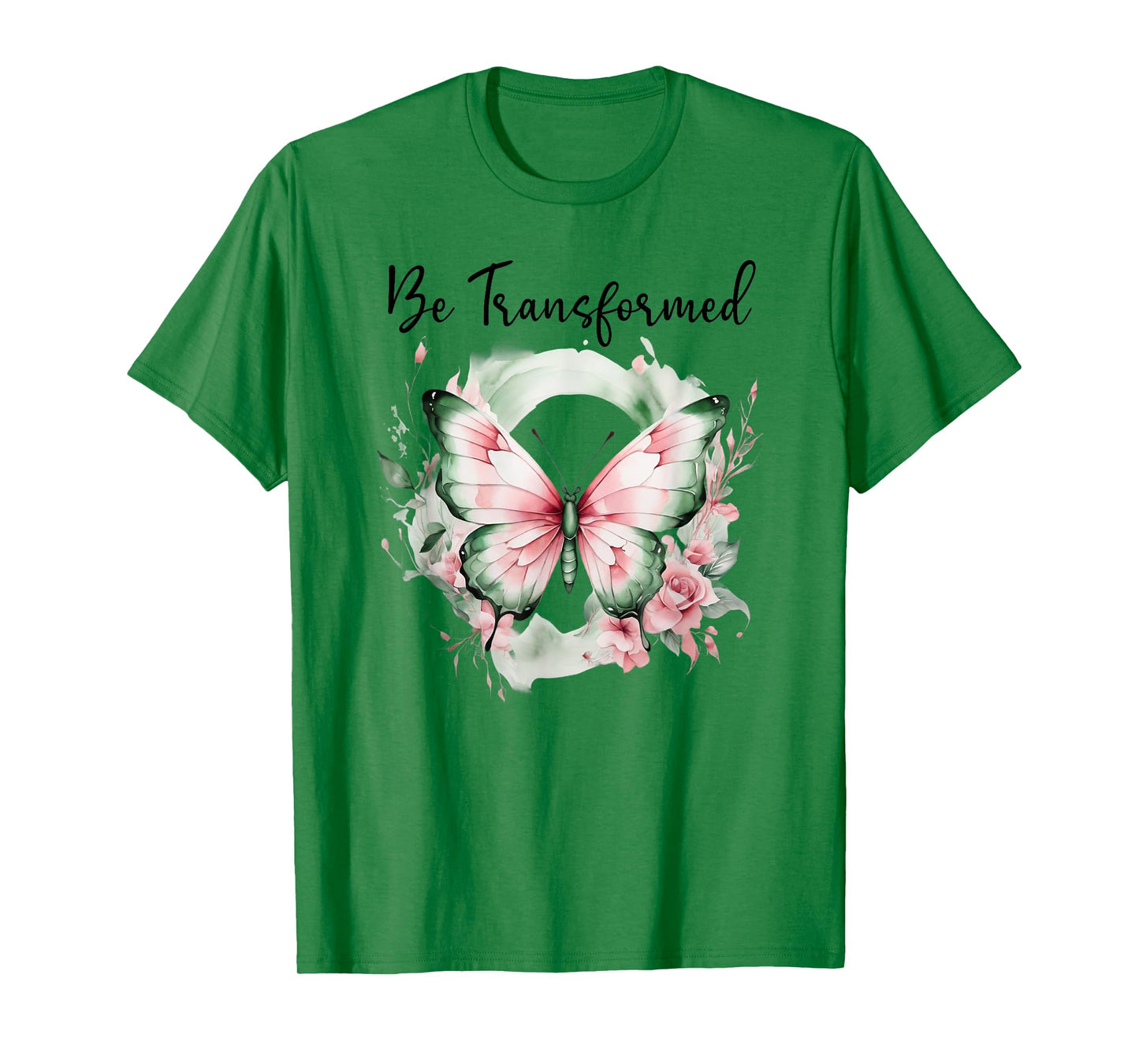 Be Transformed Romans 12:2 Butterfly Christian Bible Verse T-Shirt
