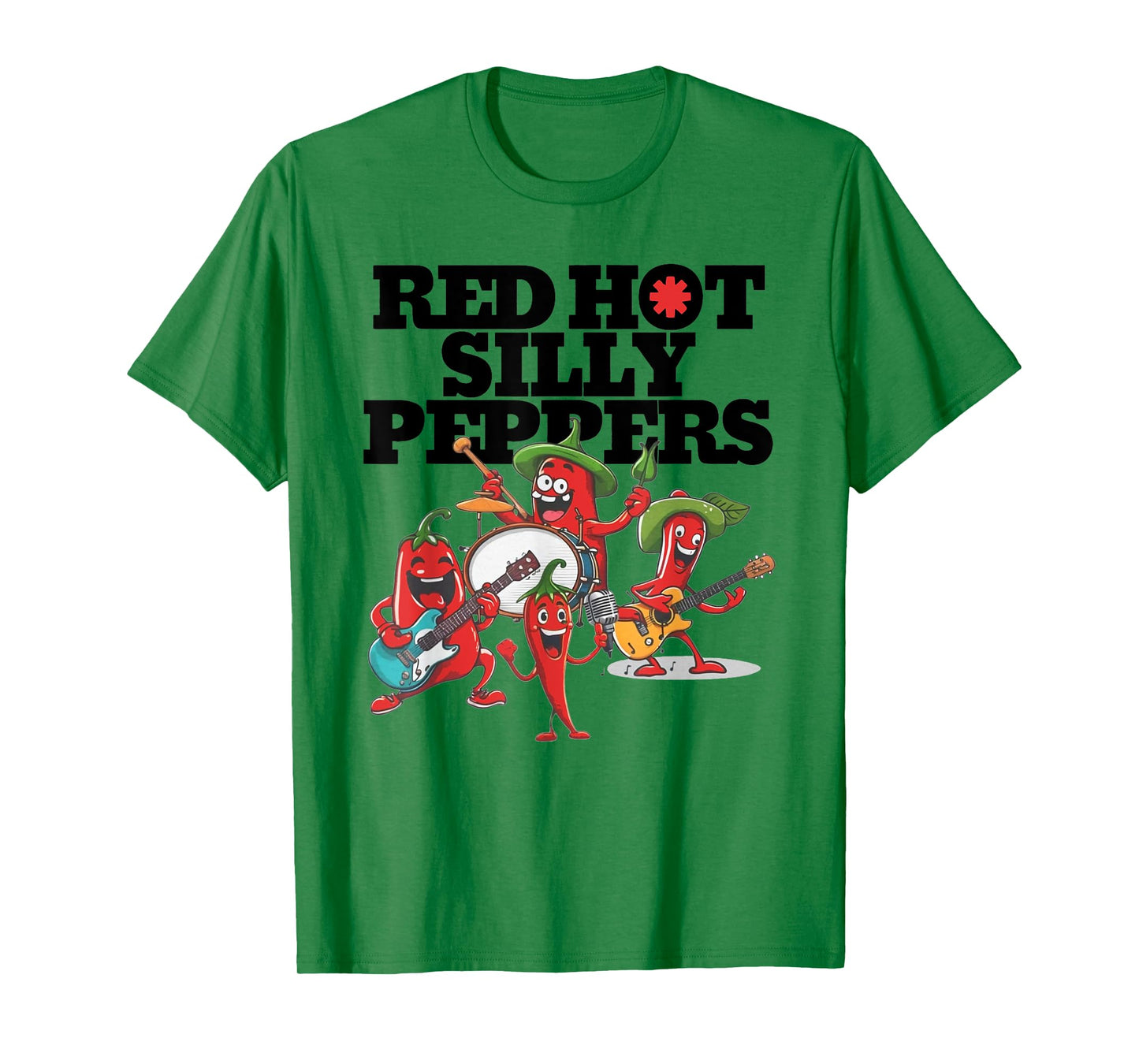 Red Hot Silly Peppers Funny Parody Cute Chilli Music Band T-Shirt
