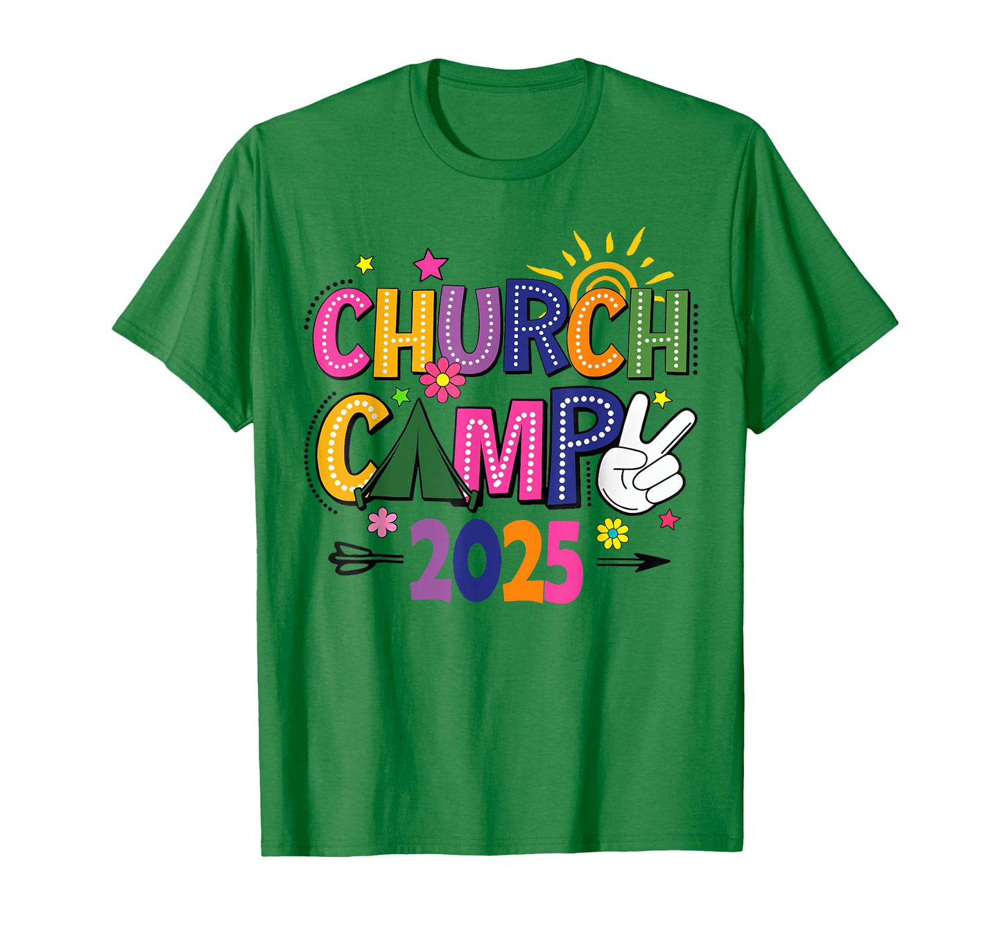 Groovy Church Camp 2025 Matching Christian Camp Family 2025 T-Shirt