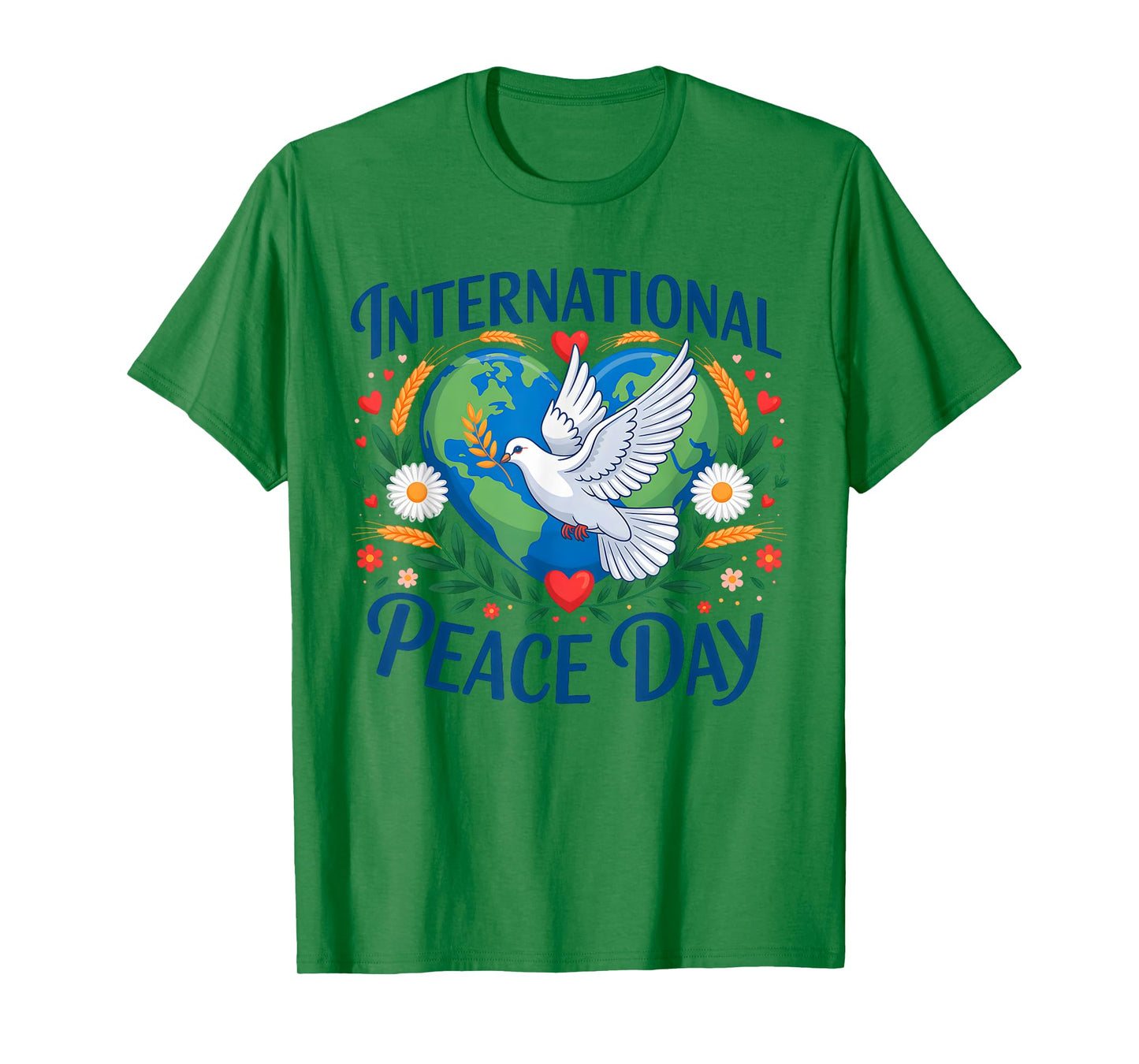World Peace Day Peace Bird Hearts International Day of Peace T-Shirt