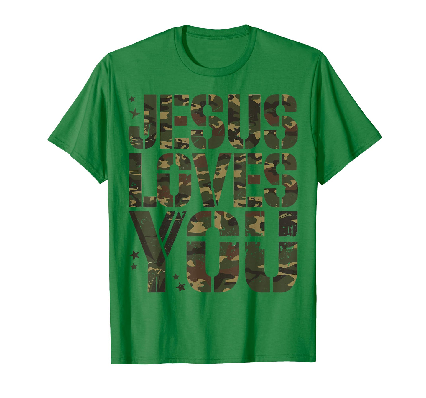 Camo Jesus Loves You Camouflage Christian Saying Religious T-Shirt