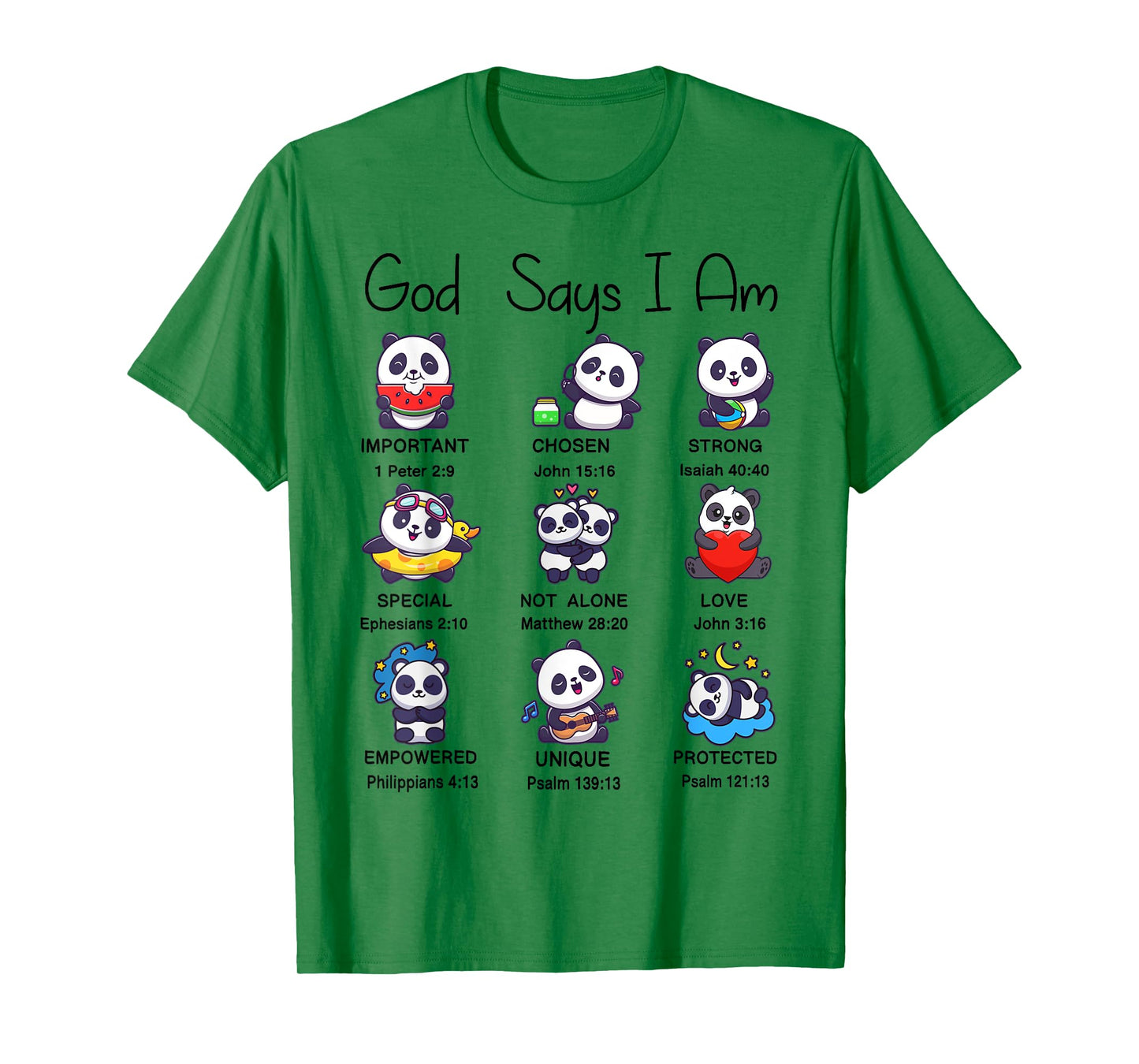 Toddler Boys Girl God Says Am Cute Panda Kid Christian Bible T-Shirt