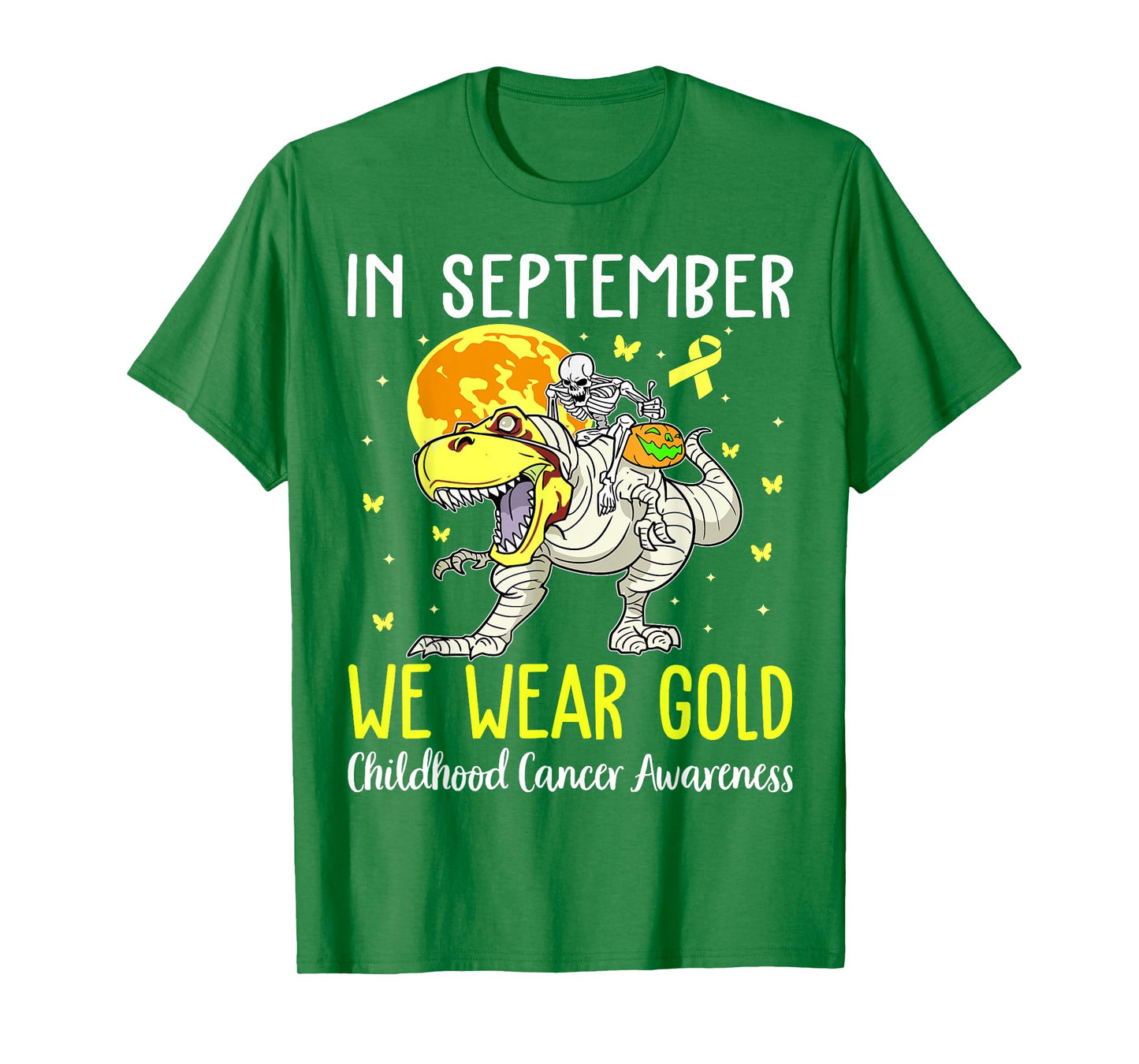 In September We Wear Gold Childhood Cancer Awareness Ribbon T-Shirt