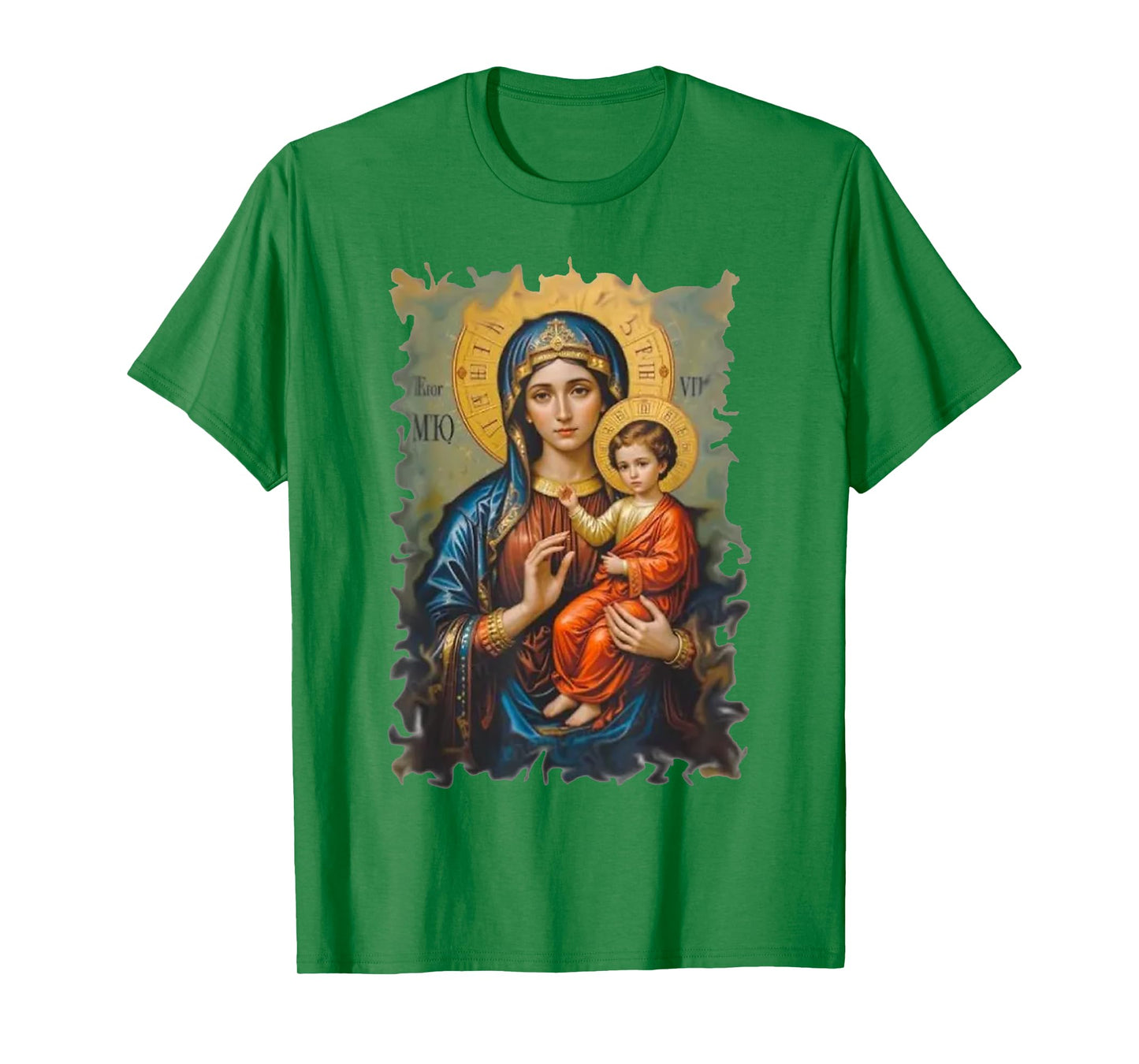 Blessed Virgin Mary and Baby Jesus Vintage Art Style Classic T-Shirt
