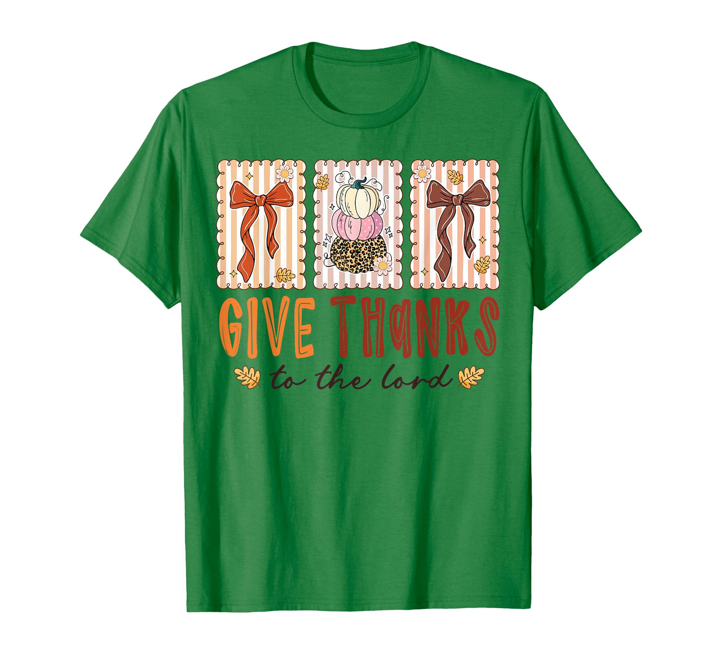 Give Thanks To The Lord Fall Cross Christian Thanksgiving T-Shirt