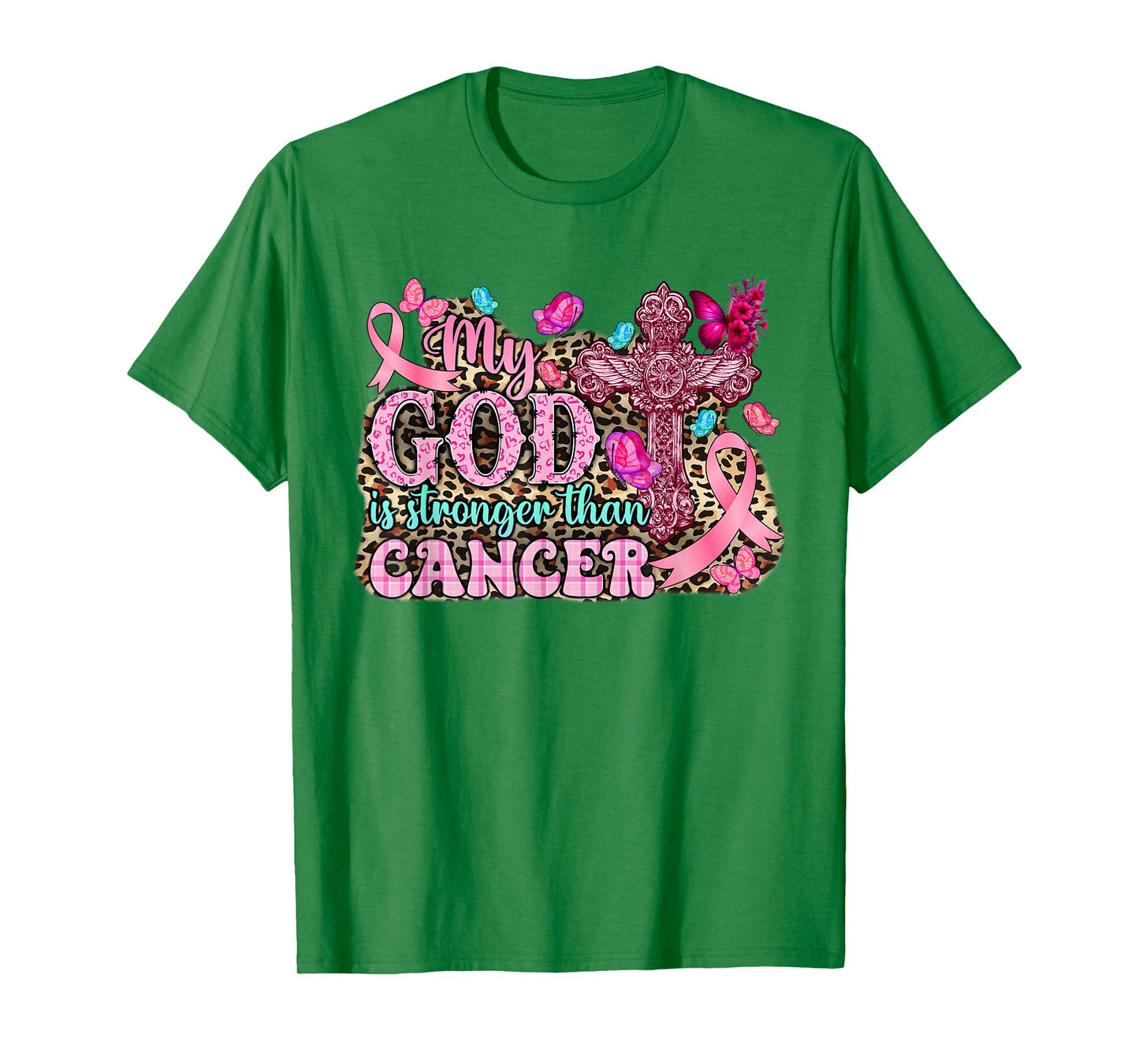 My God Is Stronger Than Christian Breast Cancer Awareness T-Shirt