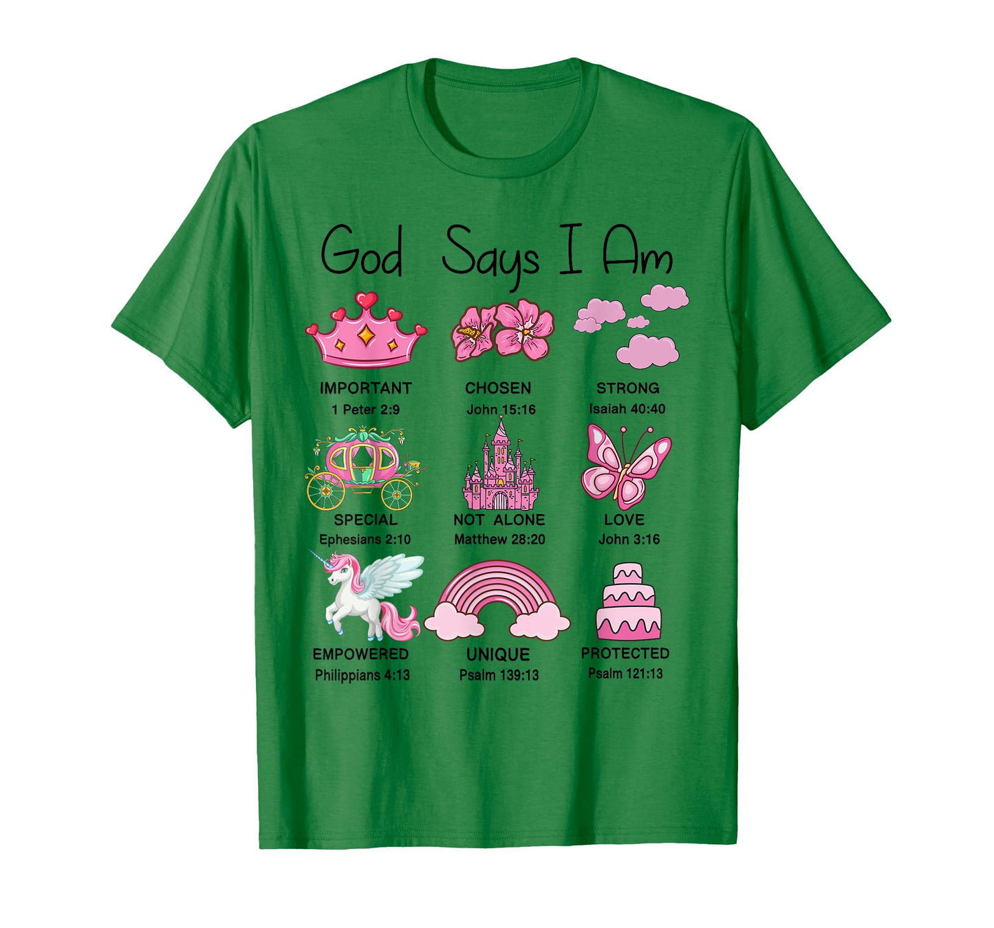 Girl Toddler God Say Am Princess Christian Bible Verse Jesus T-Shirt