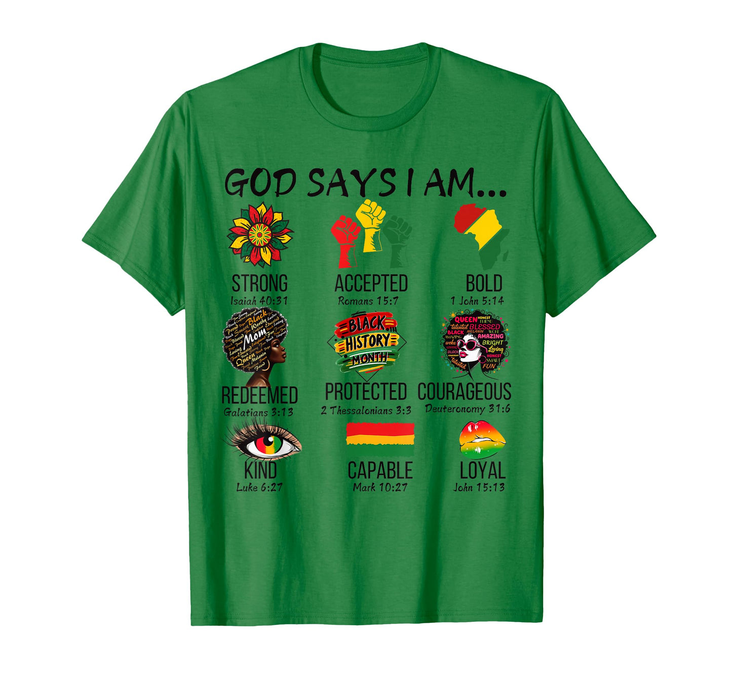 God Says I Am Black History Month Scripture Faith Design T-Shirt