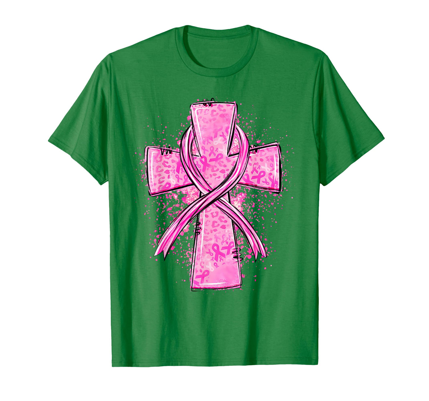 Faith Cross Pink Ribbon Breast Cancer Awareness Christian T-Shirt