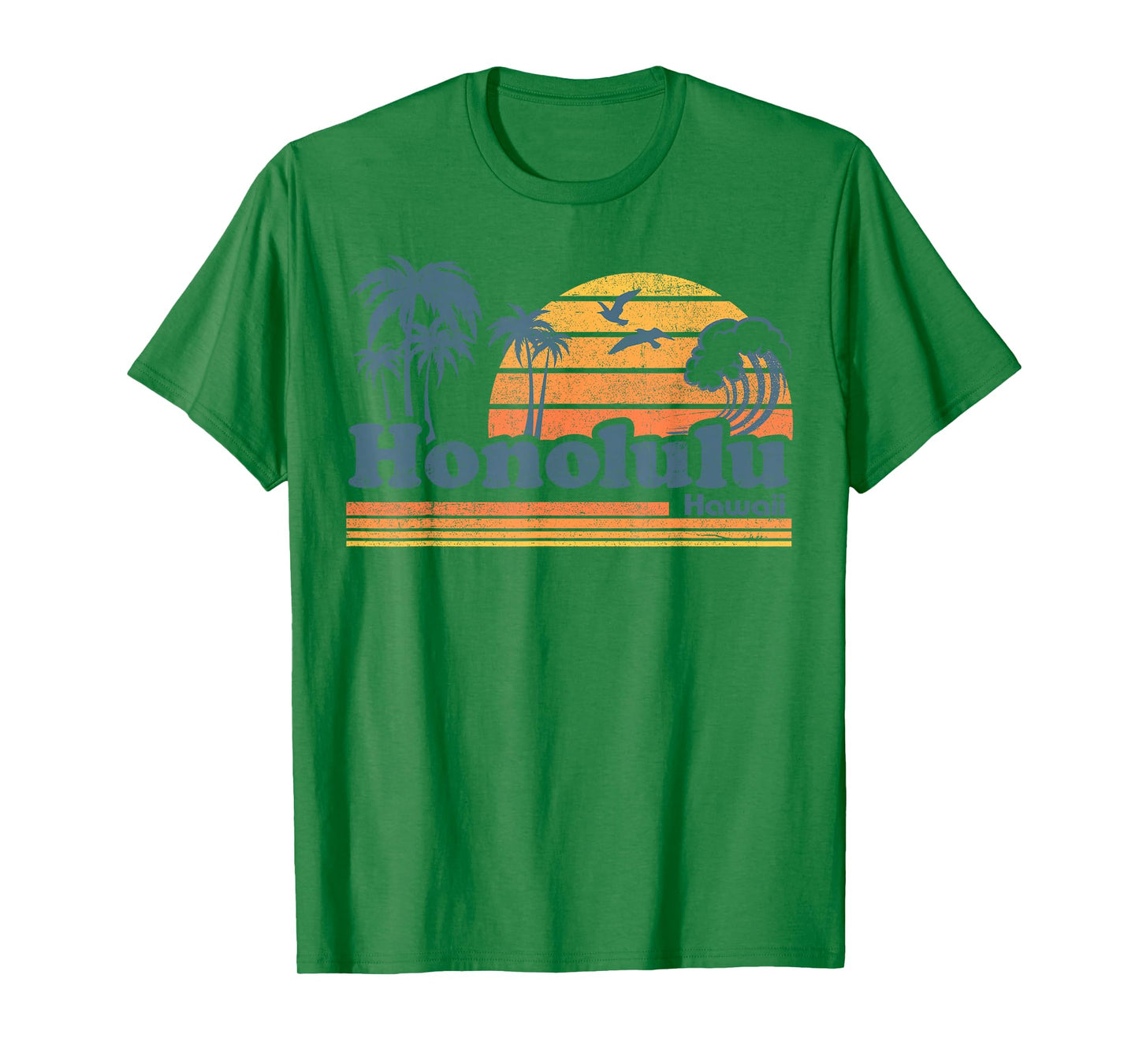 Honolulu Hawaii Vintage Beach Surfing 70s Retro Hawaiian T-Shirt