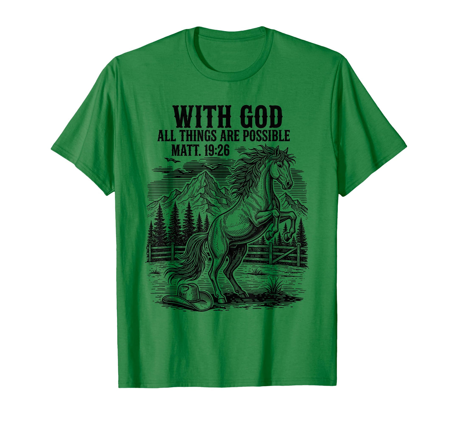 Cowboy Bible Scripture Verse Western Jesus for Mens Jockey T-Shirt