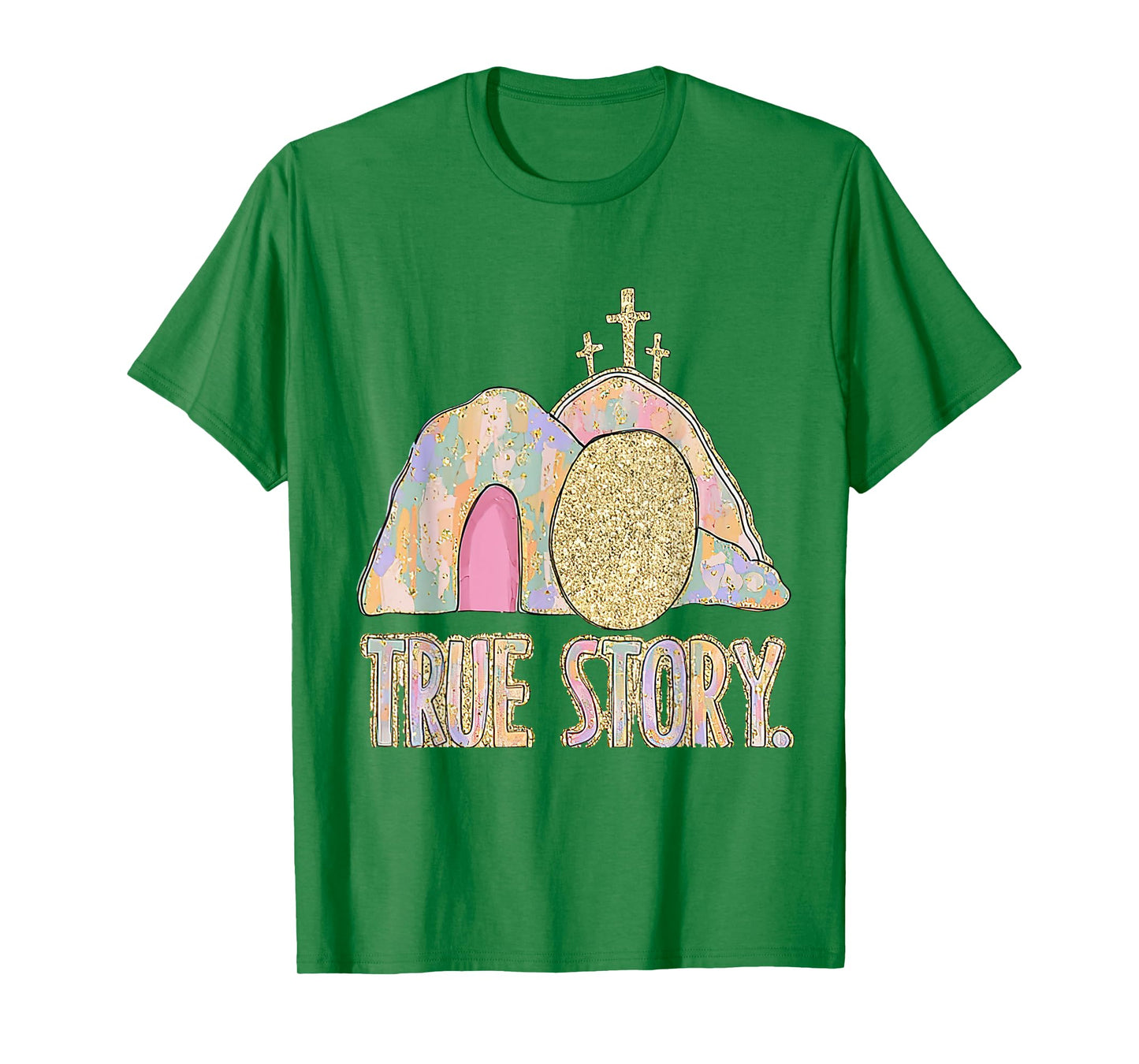He Is Risen Cross Jesus Easter Day Christians True Story T-Shirt