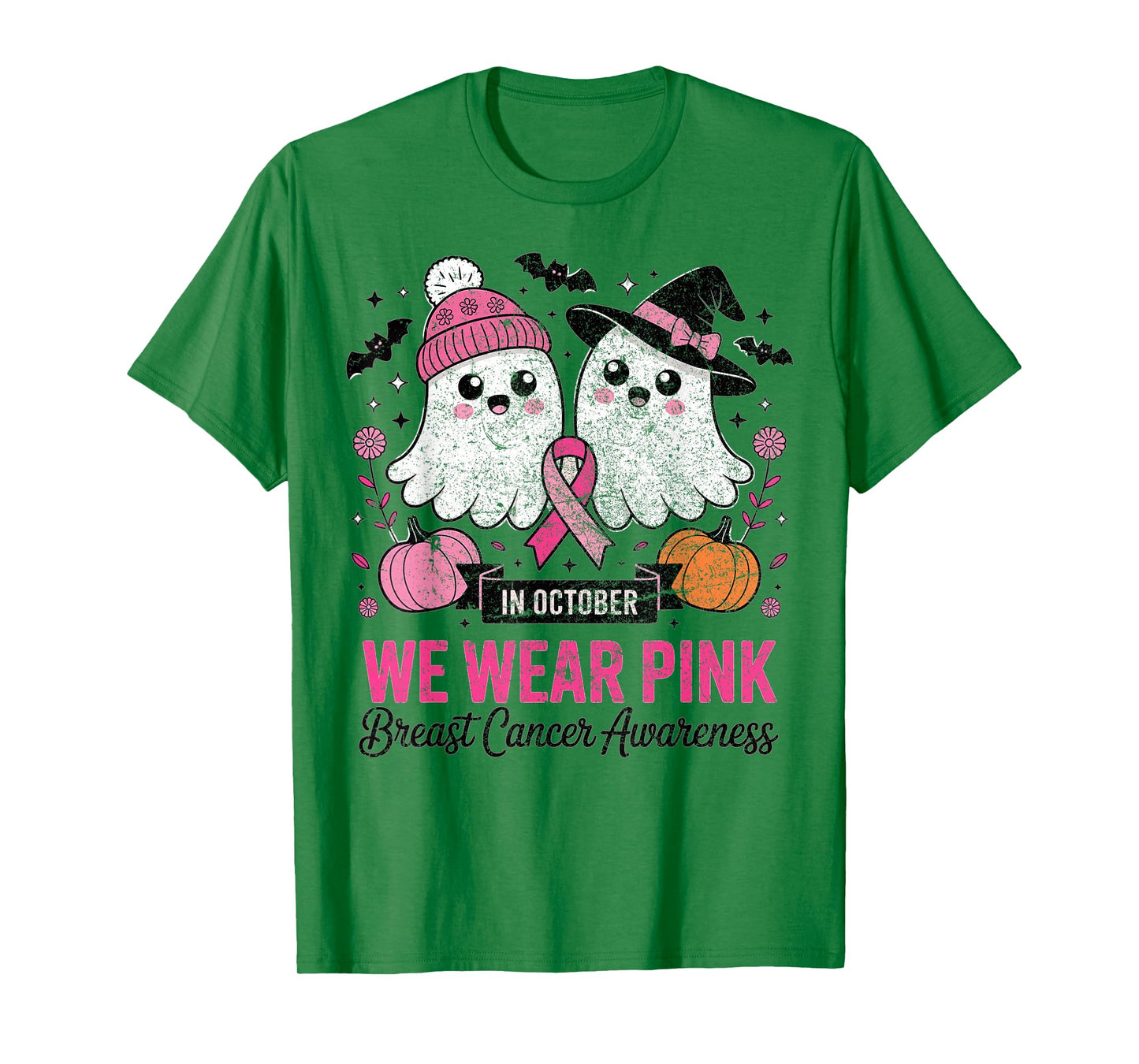 Breast Cancer Women Halloween in October We Wear Pink T-Shirt