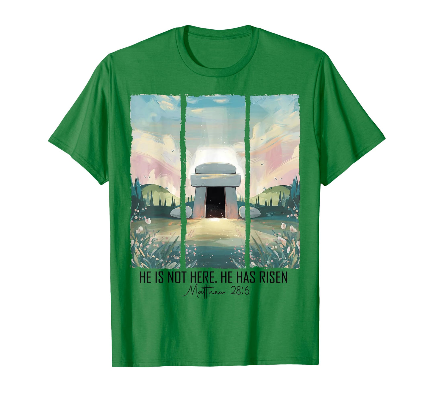 He Is Risen Easter Christian Empty Tomb Jesus Resurrection T-Shirt