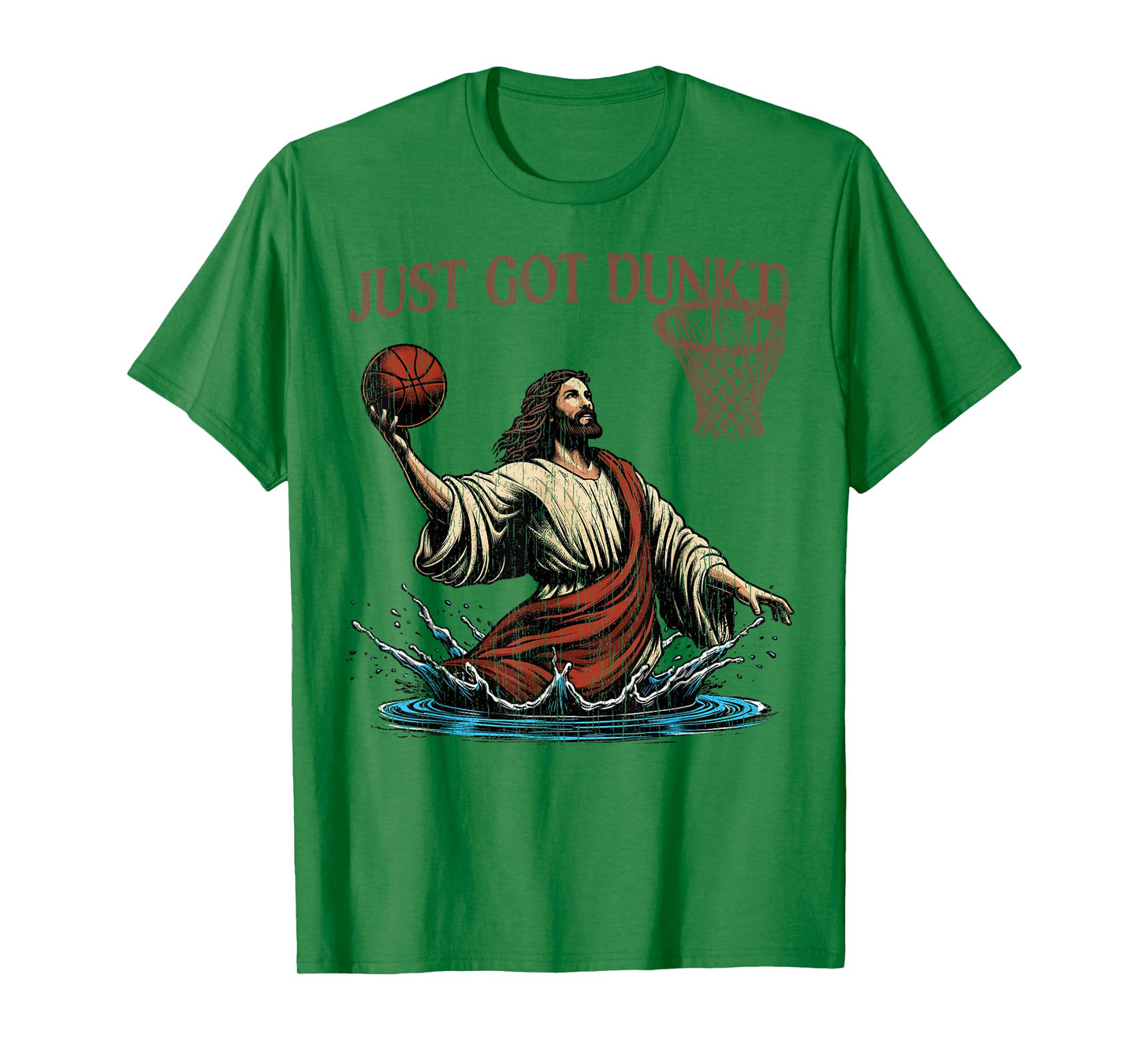 Just Got Dunked Funny Baptism Jesus Christian Basketball T-Shirt