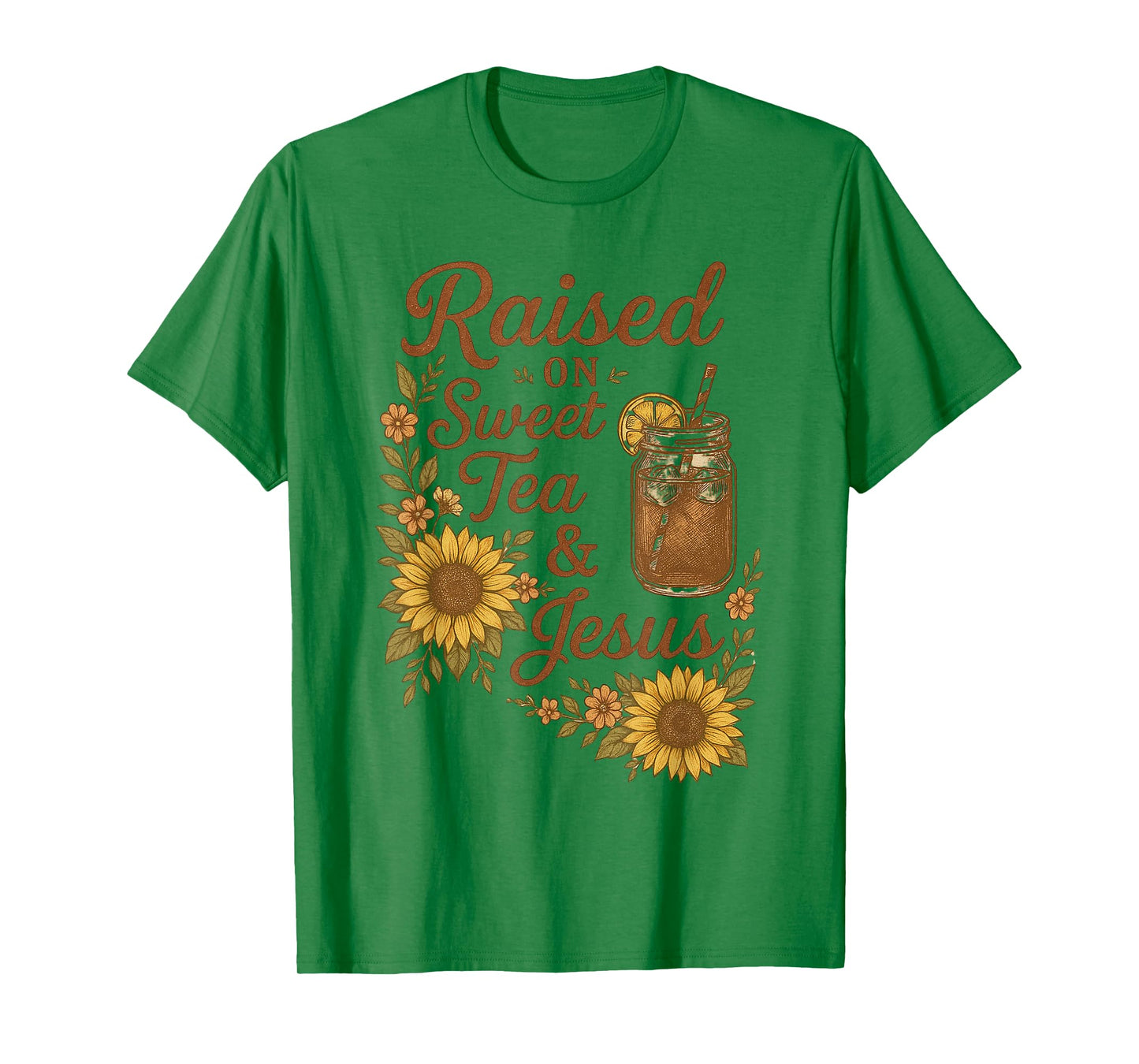 Boho Country Raised on Sweet Tea and Jesus Vintage Cowgirl T-Shirt