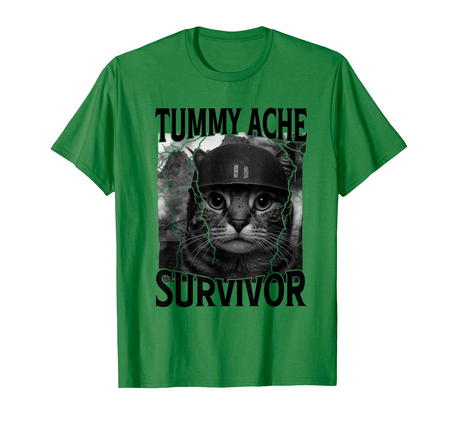 Funny Saying Cat Tummy Ache Survivor Meme Survived Today's T-Shirt