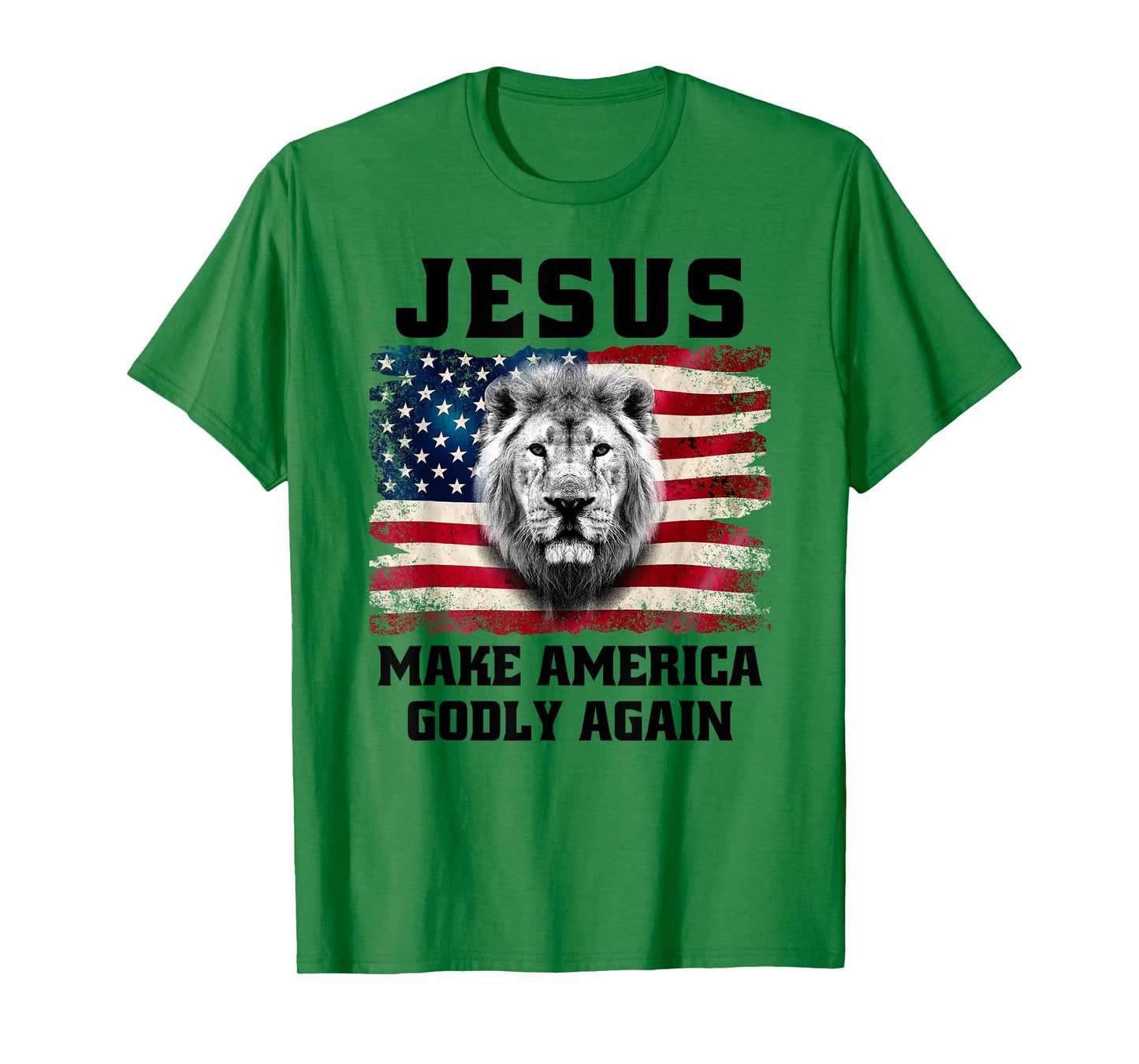 Christian Faith Jesus Make America Godly Again USA Flag T-Shirt