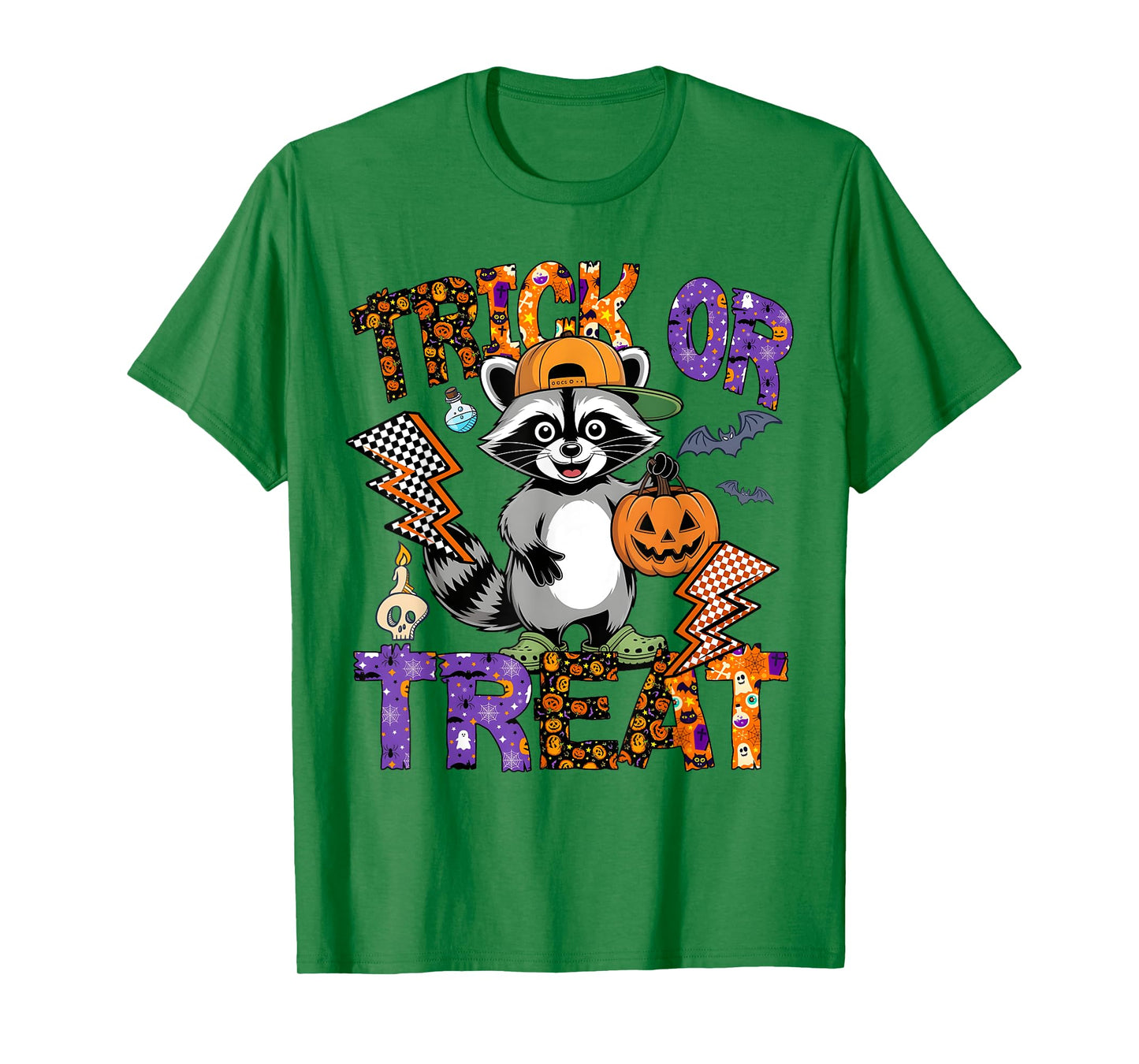 Trick Or Treat Spooky Raccoon Feral Halloween Men Women T-Shirt