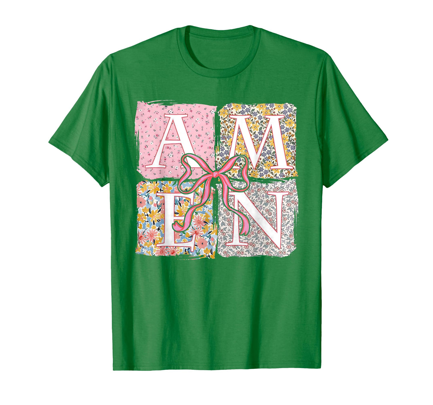 Floral Amen Retro Christian Easter Bible Verse God Faith T-Shirt