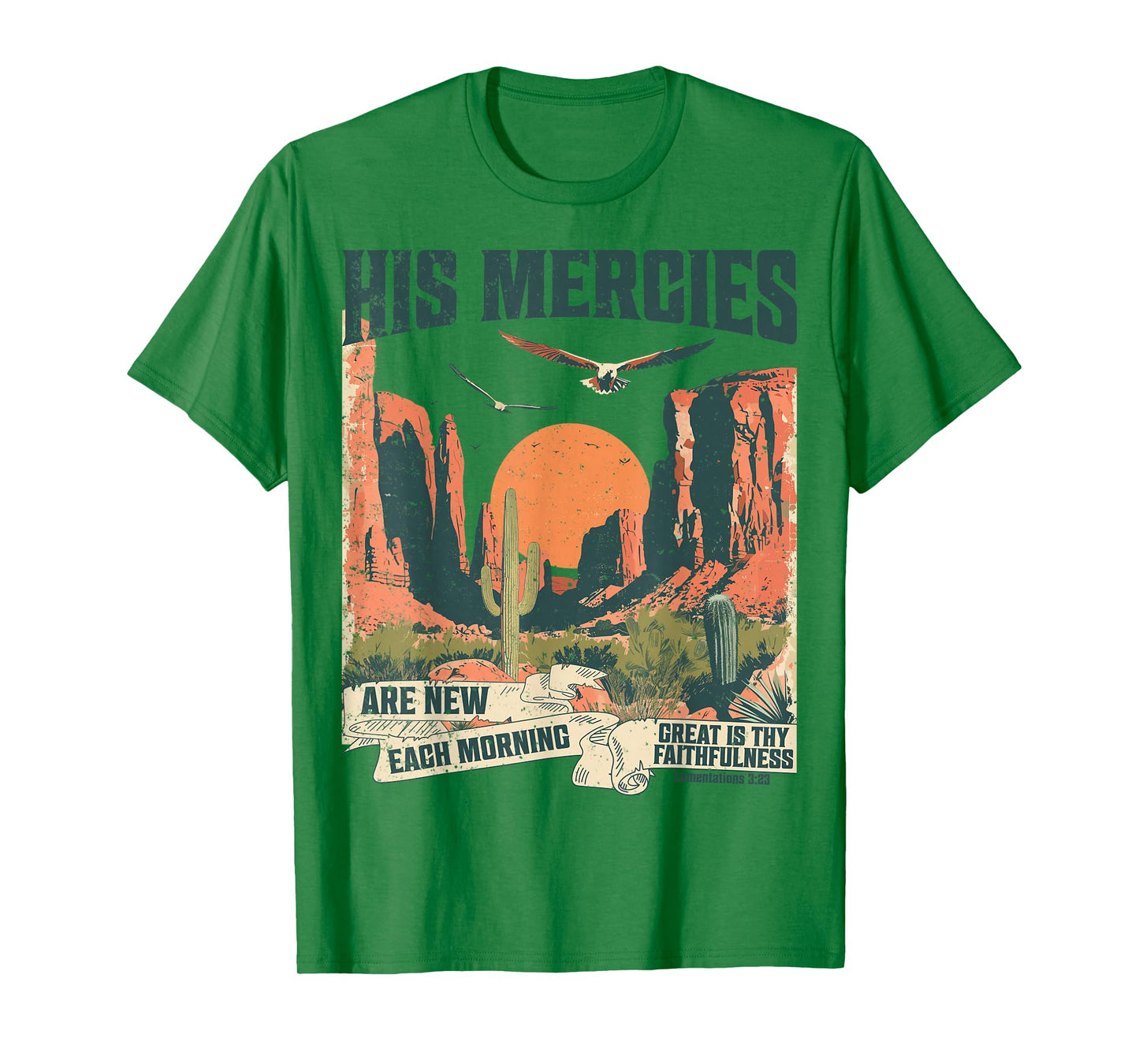 Boho Christian Verse Jesus Faith Based His Mercies Are New T-Shirt