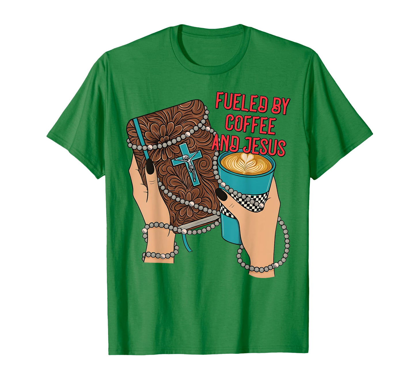 Fueled by Coffee and Jesus Western Christian Faith Cowgirl T-Shirt