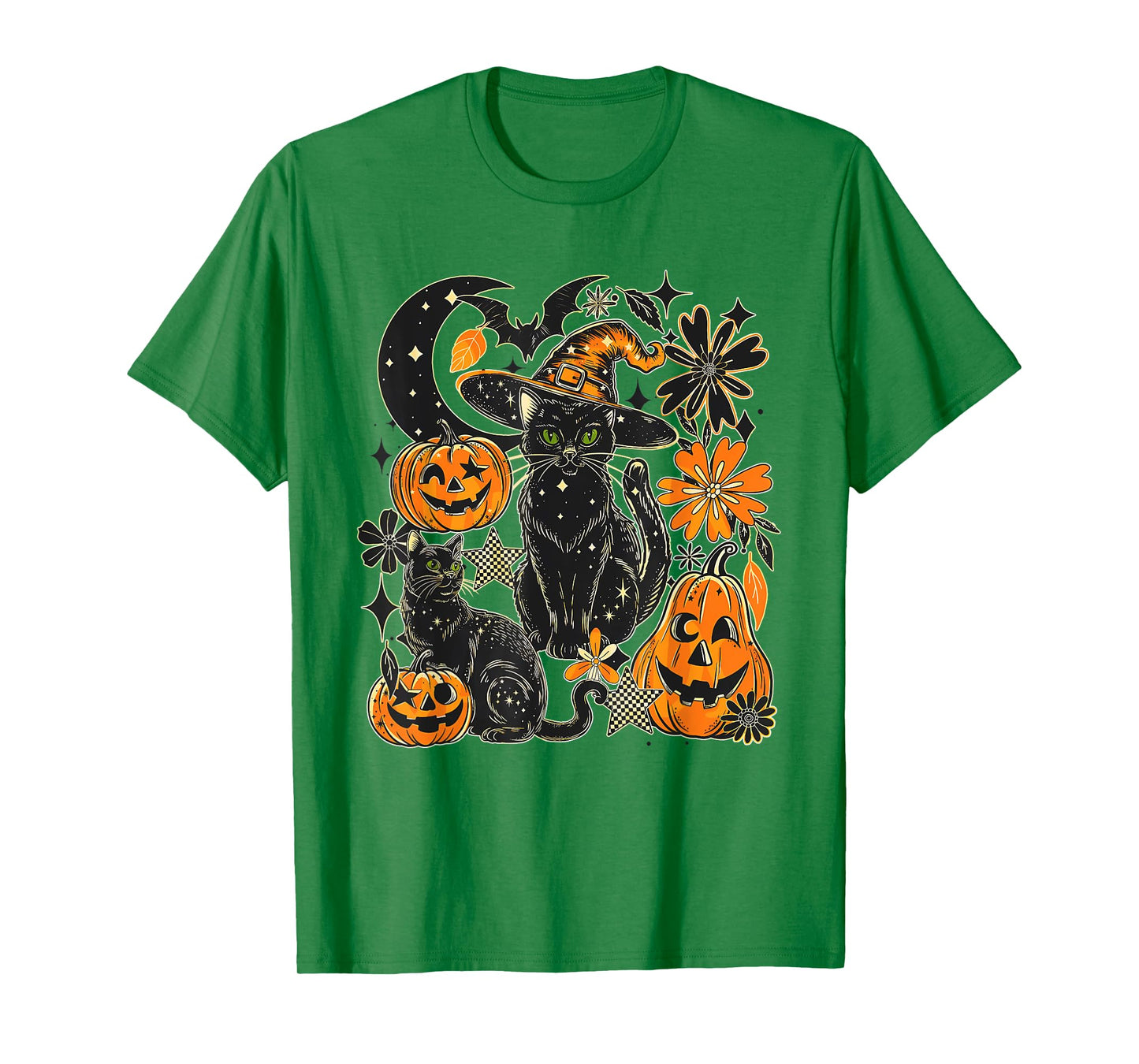 Black cat Pumpkin Halloween T-Shirt