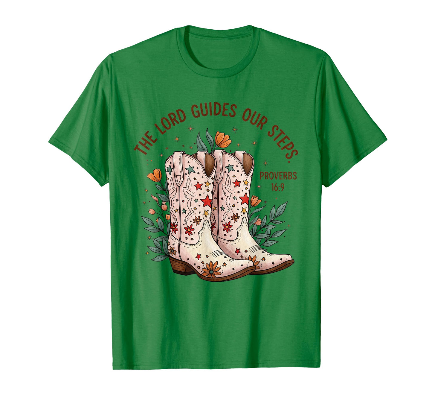 Christian Cowgirl Boots Proverbs 16:9 Bible Verse Western T-Shirt