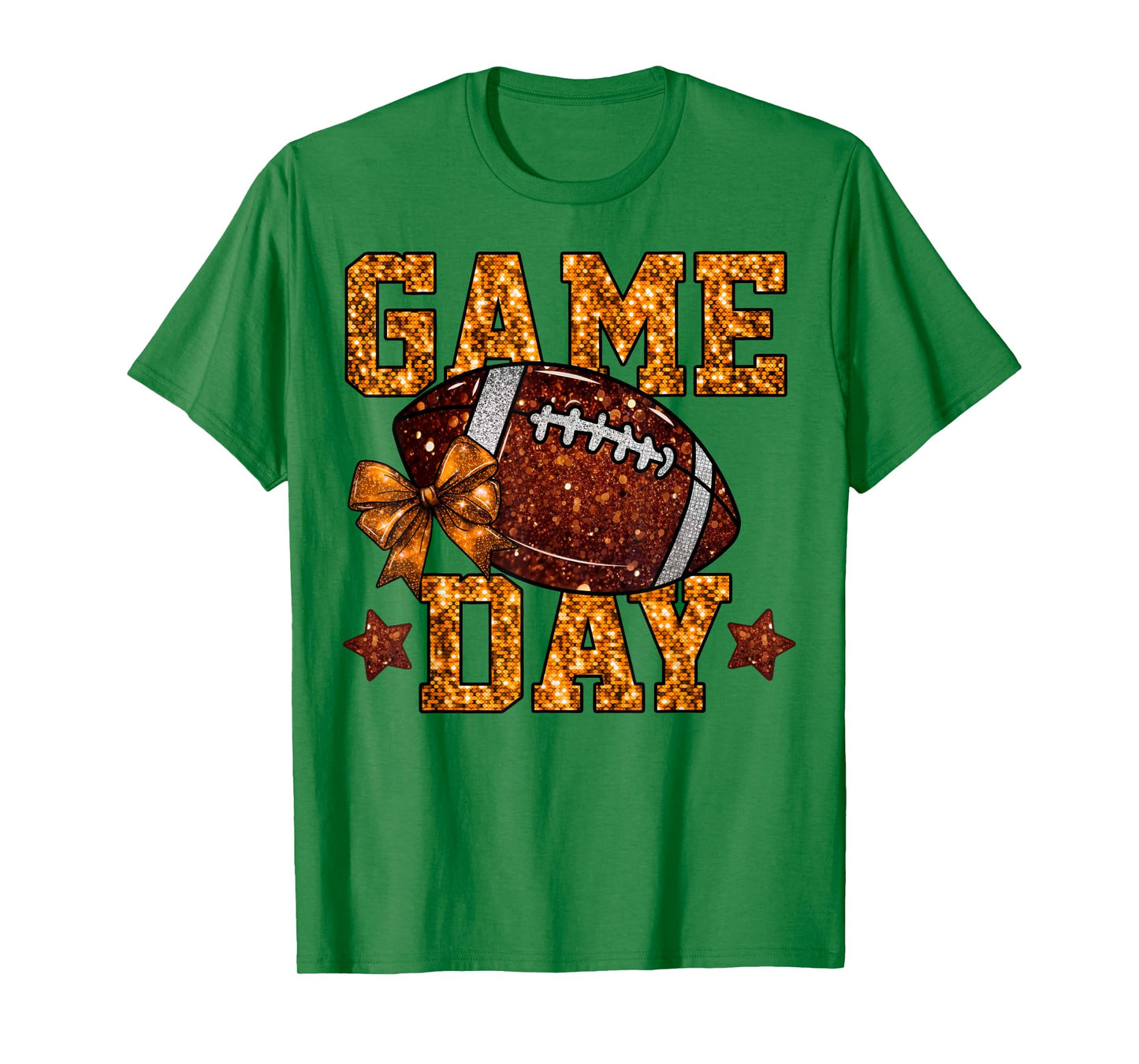Game Day Football Season Football Mama Orange Bow Cheer Girl T-Shirt