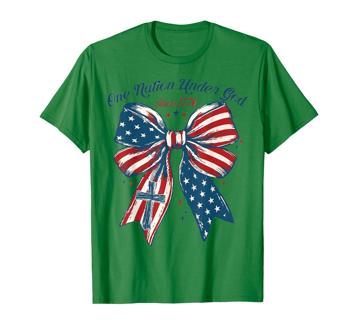One Nation Under God Flag 4th Of July Patriotic Christian T-Shirt