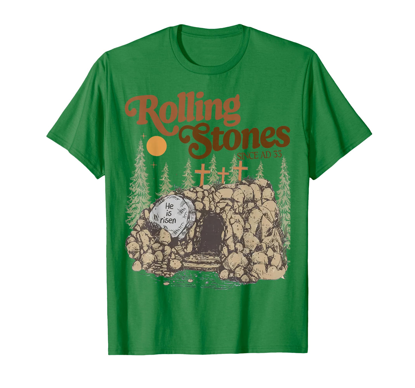 The Stone Was Rolled Away He Is Alive Retro Christian Easter T-Shirt