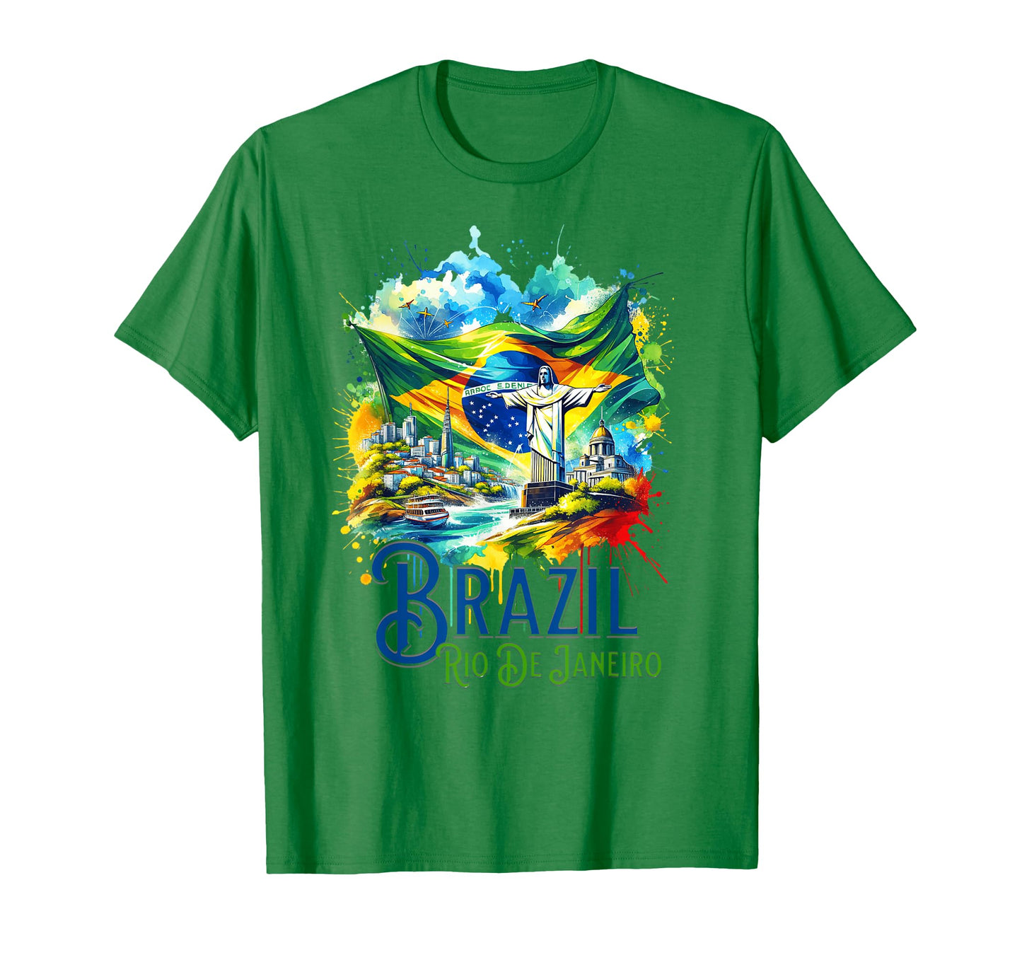 Rio De Janeiro Brazil Christ The Redeemer Brasil Flag Brazil T-Shirt