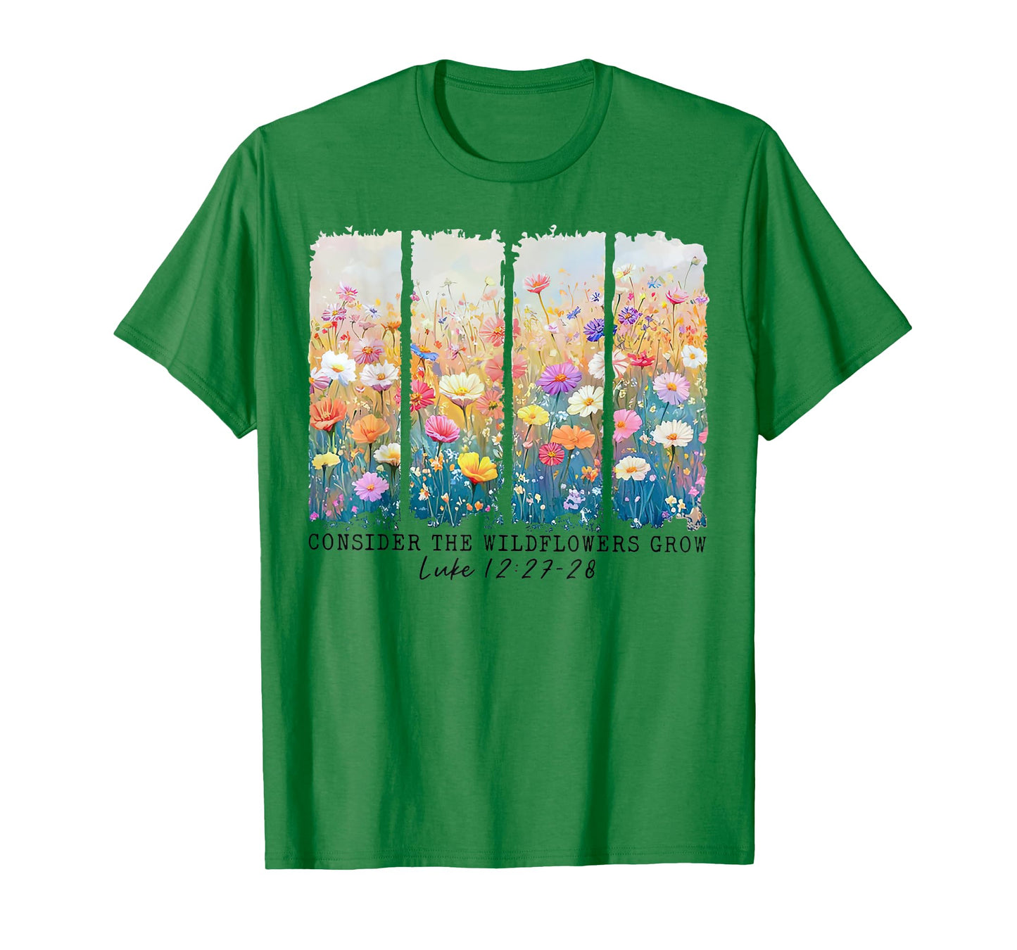 Consider The Wildflowers Retro Christian Bible Verse Easter T-Shirt