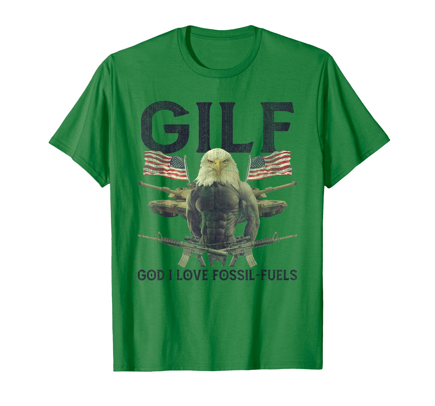 GILF God I Love Fossil-Fuels Eagle American Flag Women Men T-Shirt