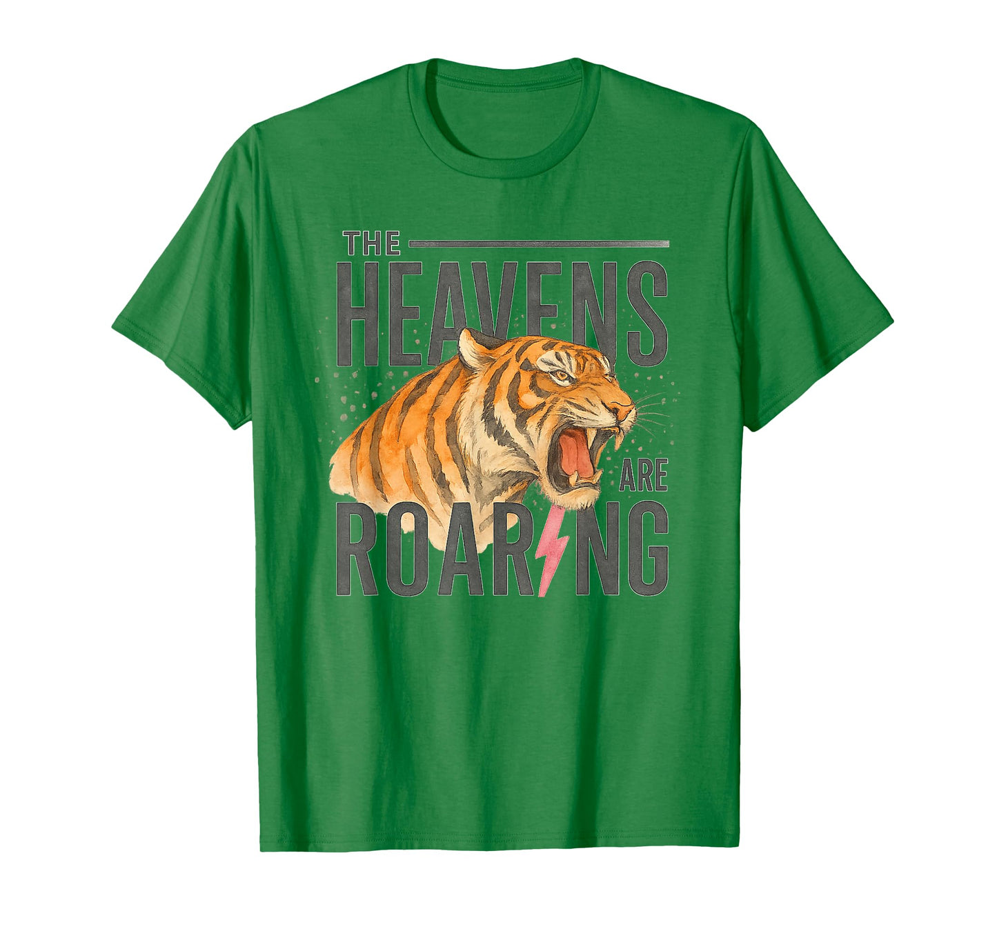 The Heavens are Roaring Tiger Christian Lightning Design T-Shirt