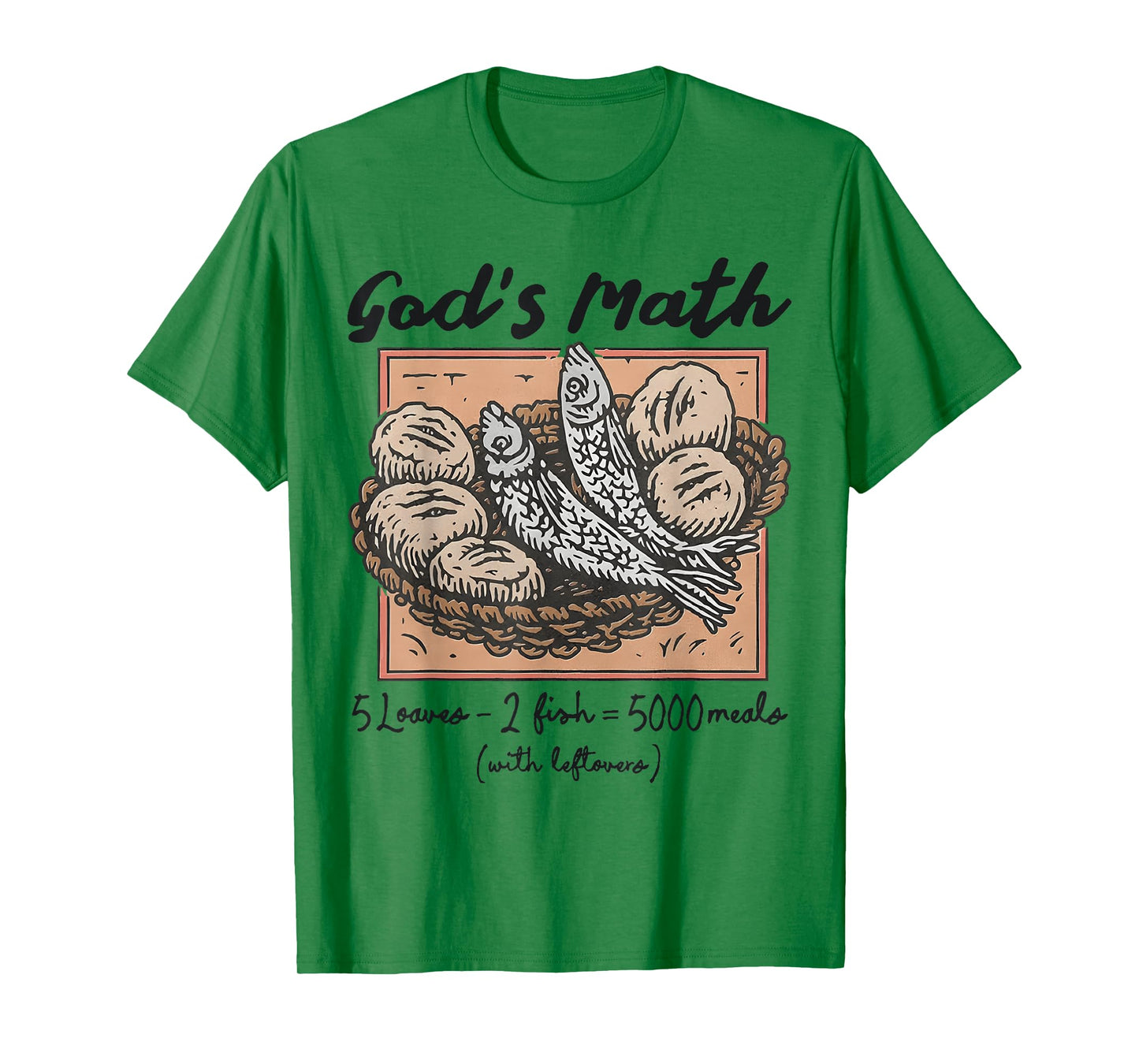 Funny Christian God's Math Loaves and Fishes Religious Faith T-Shirt