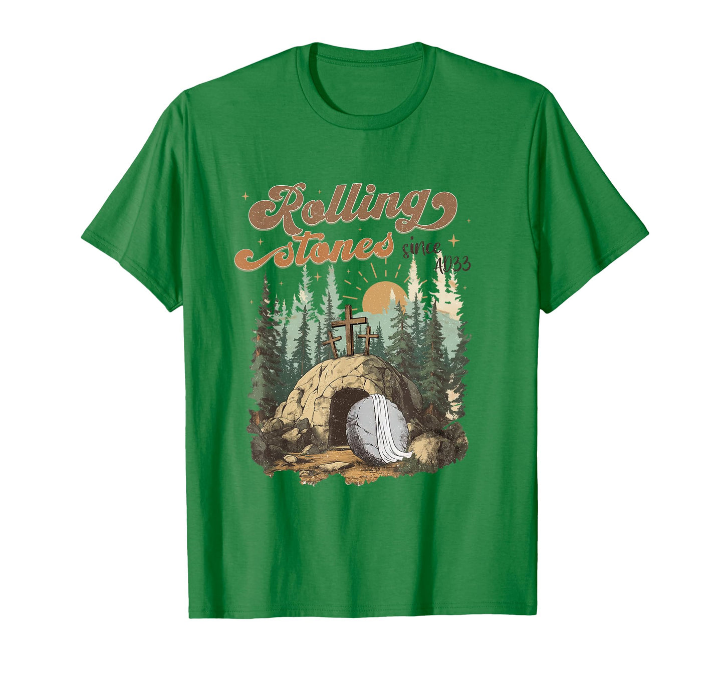 The Stone Was Rolled Away He Is Alive Retro Christian Easter T-Shirt