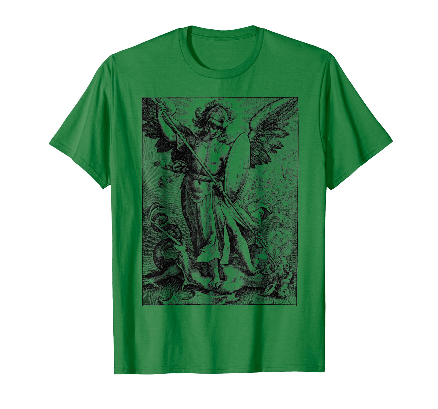 Saint Michael the Archangel Defeating Satan Christian T-Shirt