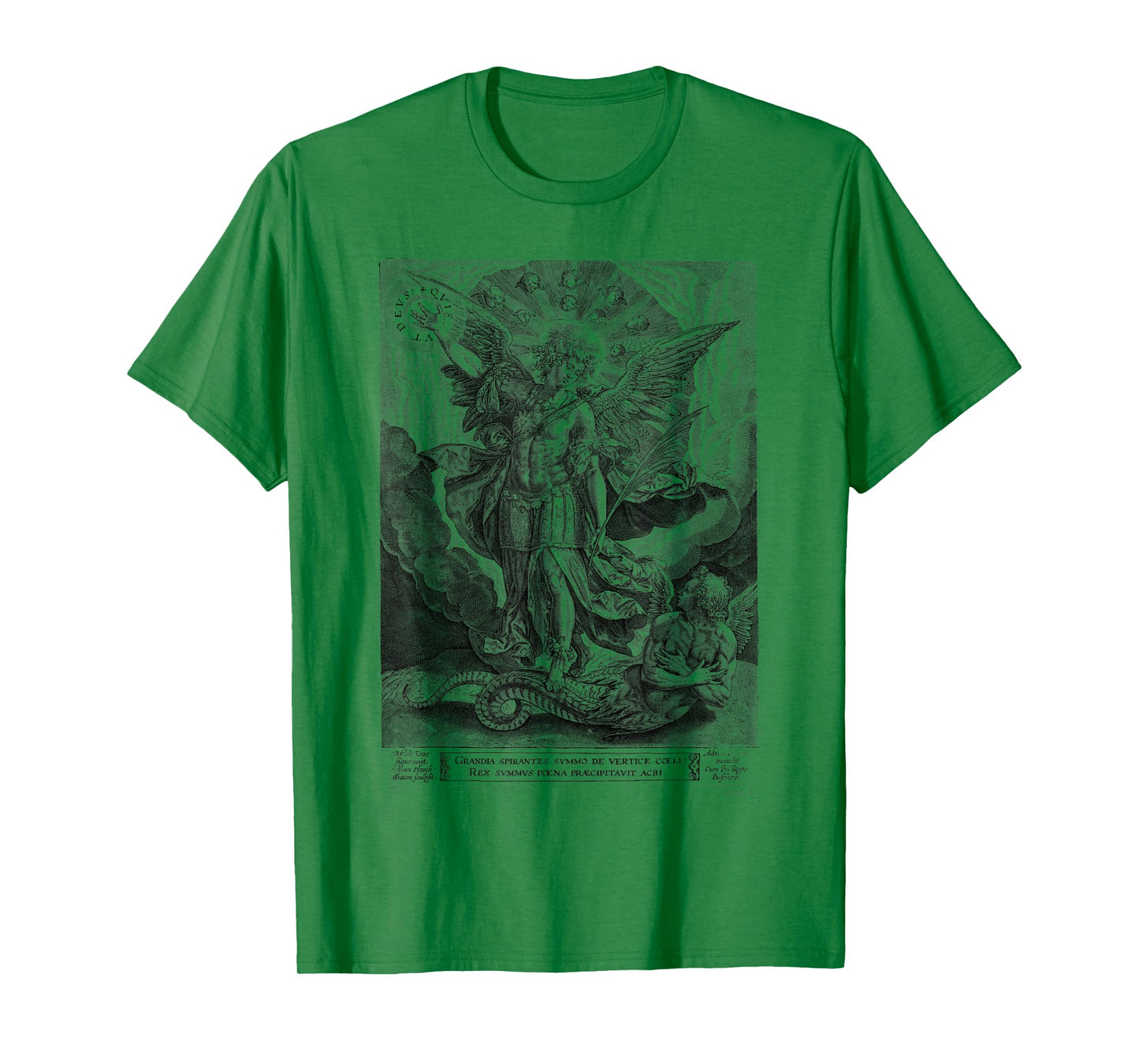 Saint Michael the Archangel Defeating Satan Christian T-Shirt